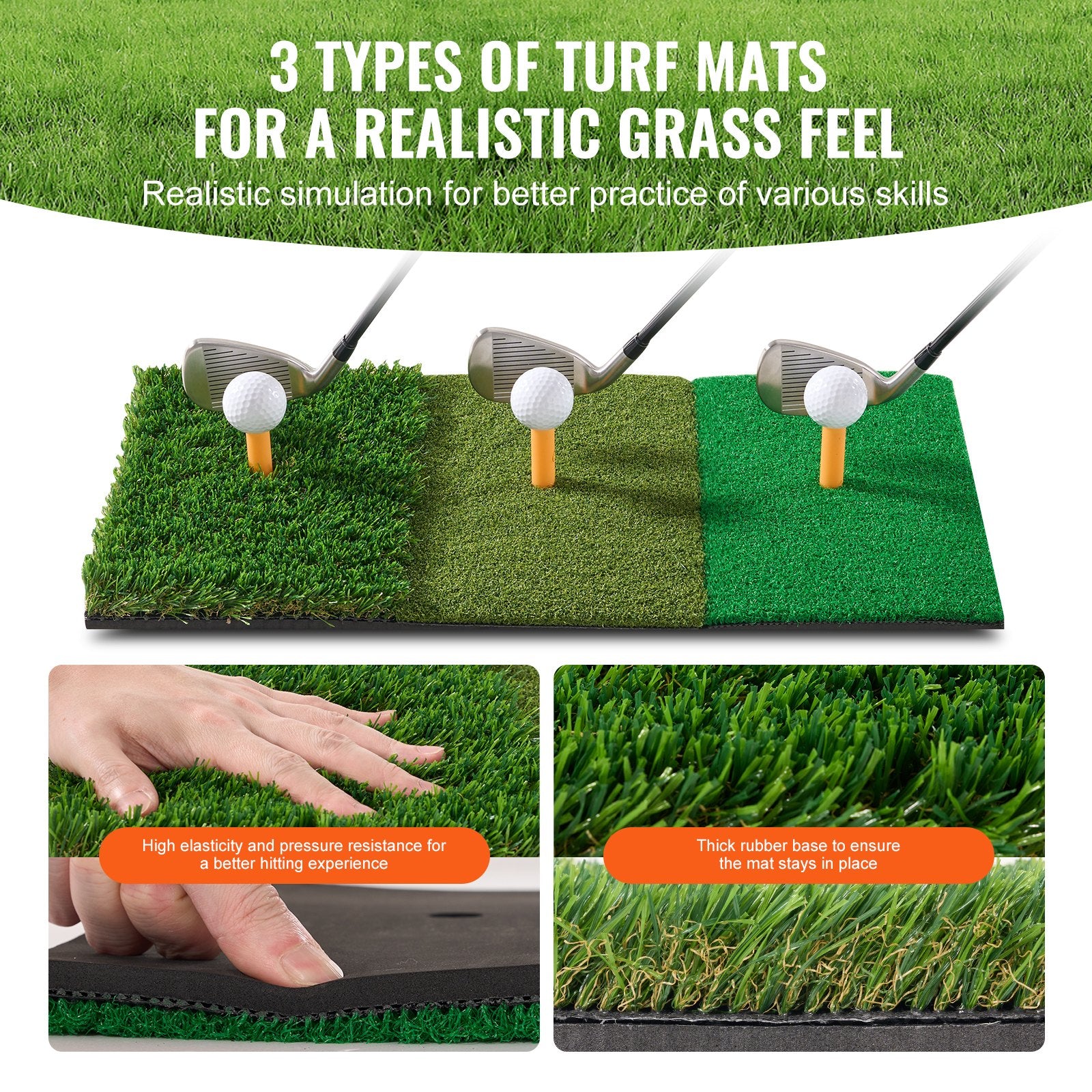 Golf Net 10x7ft All-in-1 Practice Net with Target Mats Balls Tee Club Bag