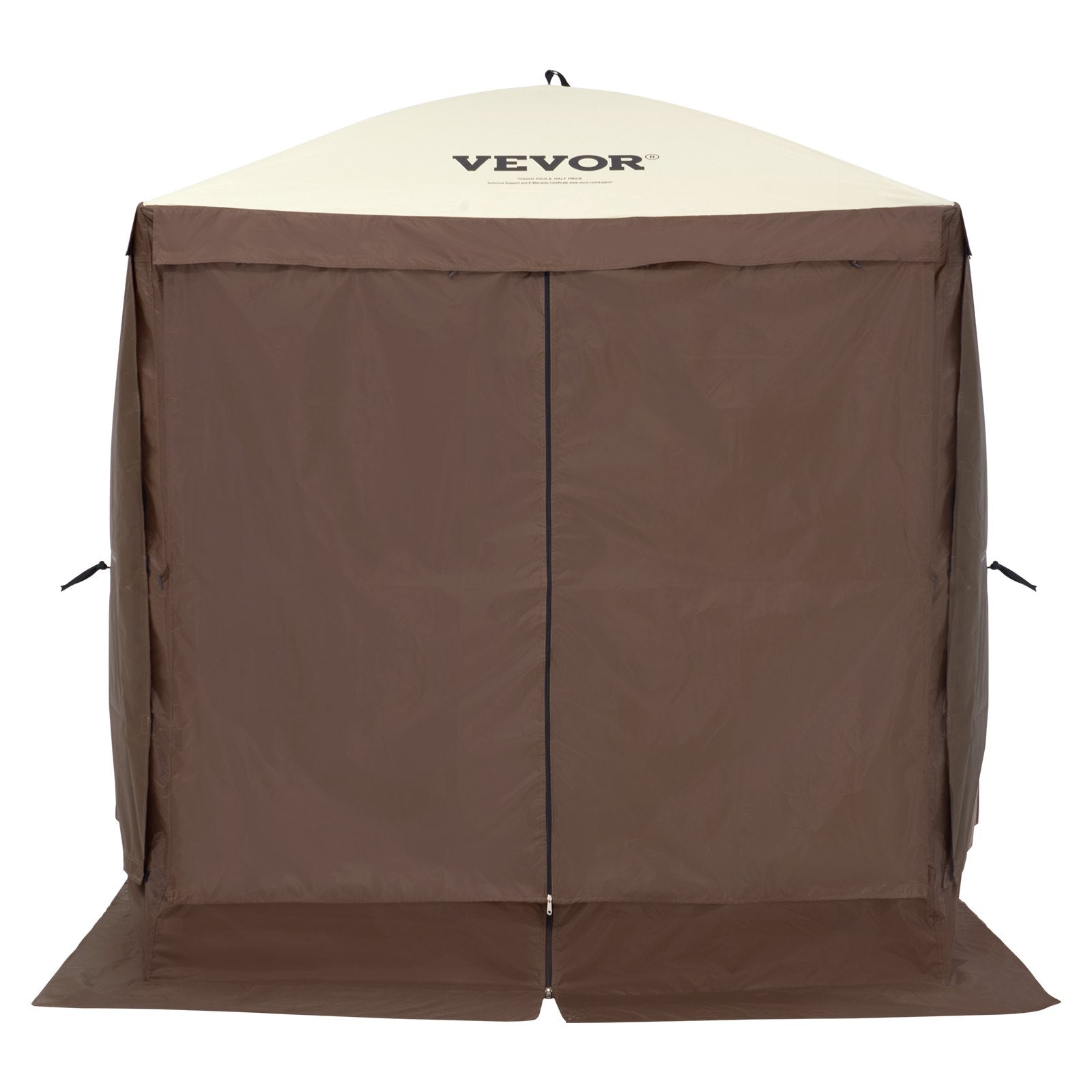Pop Up Gazebo Tent 6x6FT 4 Sided Screen Canopy with Removable Cloths Brown
