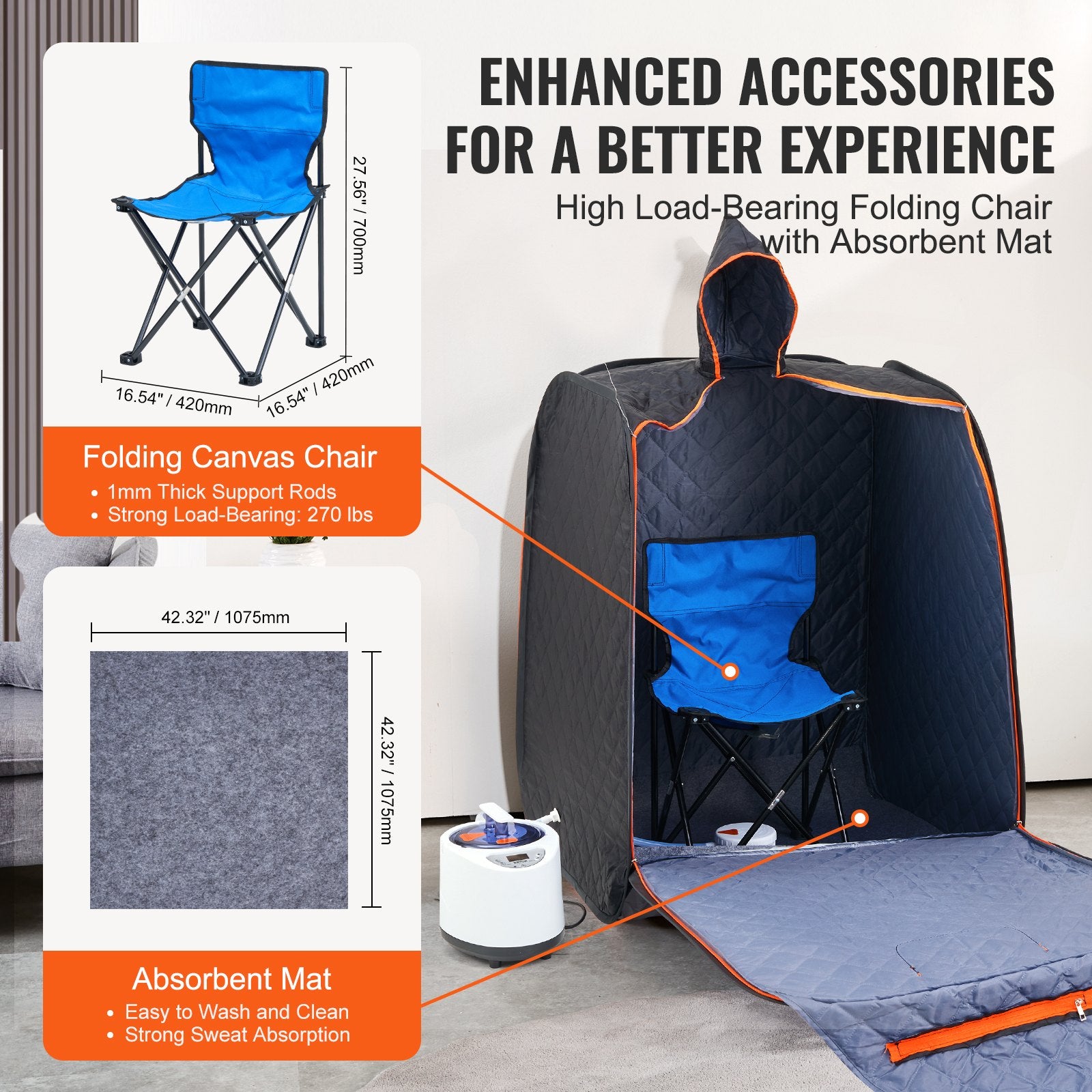Portable Personal Steam Sauna Tent 1000W Home Spa with Remote