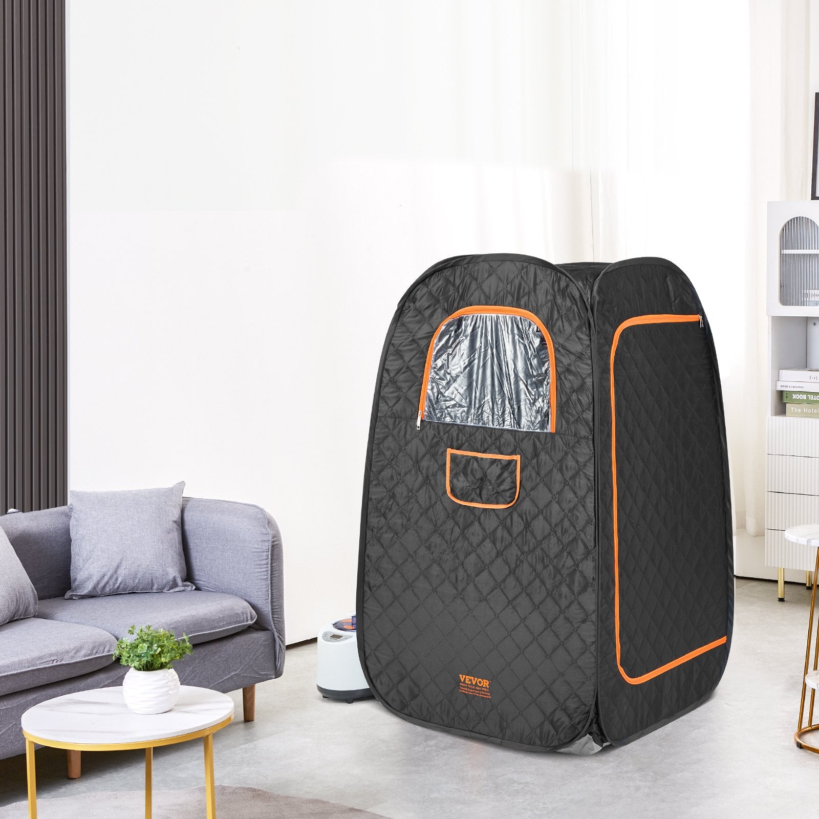 Compact Portable Steam Sauna Tent 1000W w/Chair Storage Bag Remote Control Home