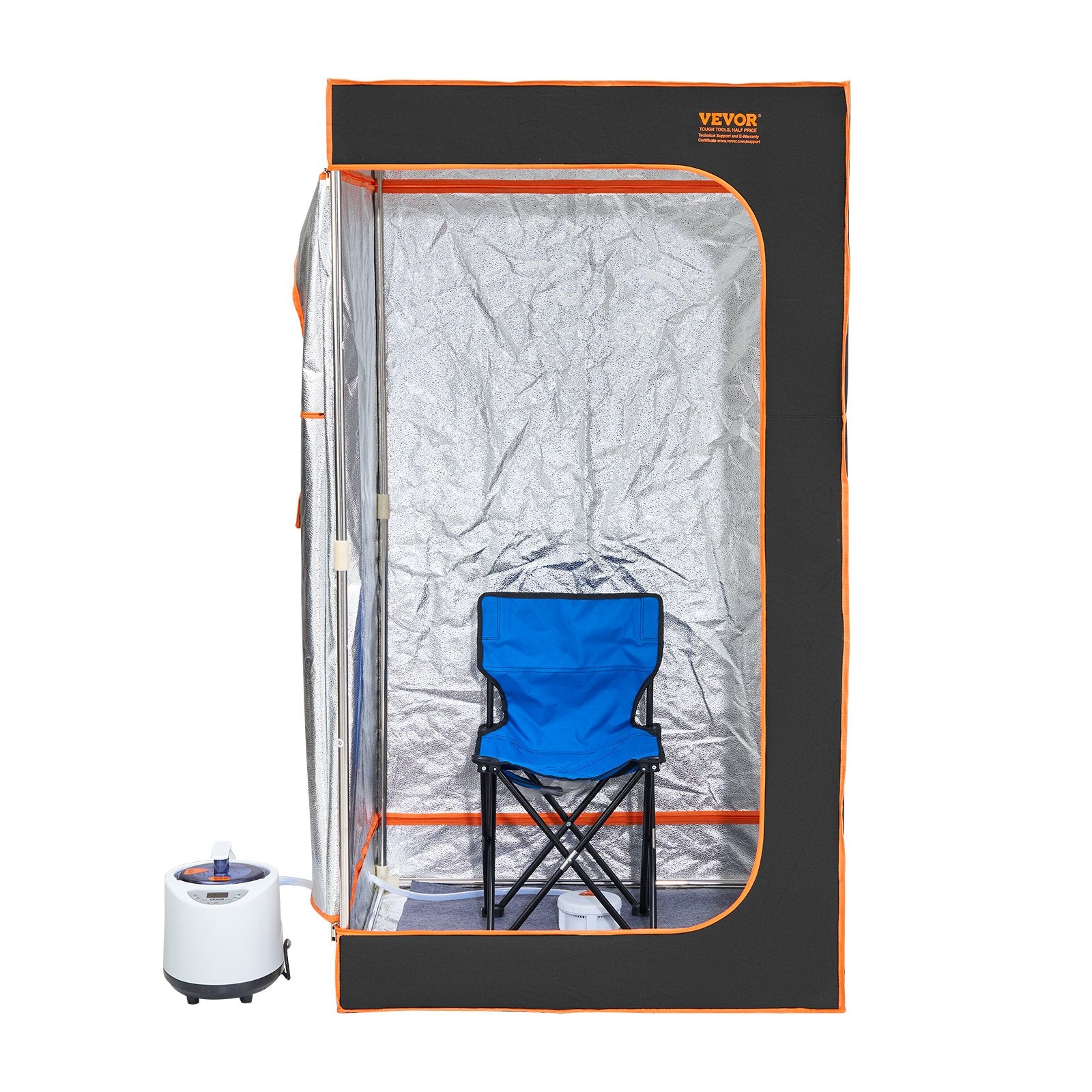 Portable Steam Sauna Tent Full Size 1000W w/Window Chair Remote Control Black