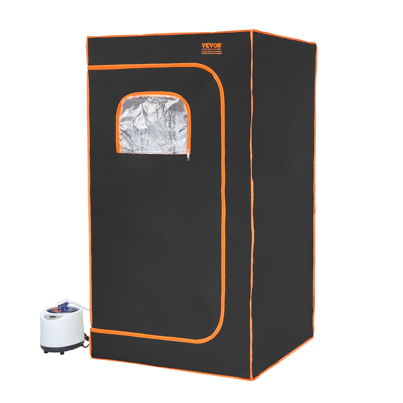 Portable Steam Sauna Tent Full Size 1000W w/Window Chair Remote Control Black
