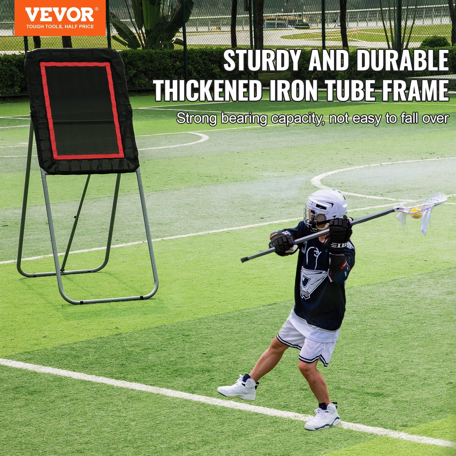 Folding Lacrosse Rebounder 3x4 Ft Adjustable Volleyball Baseball Softball Training Net Black