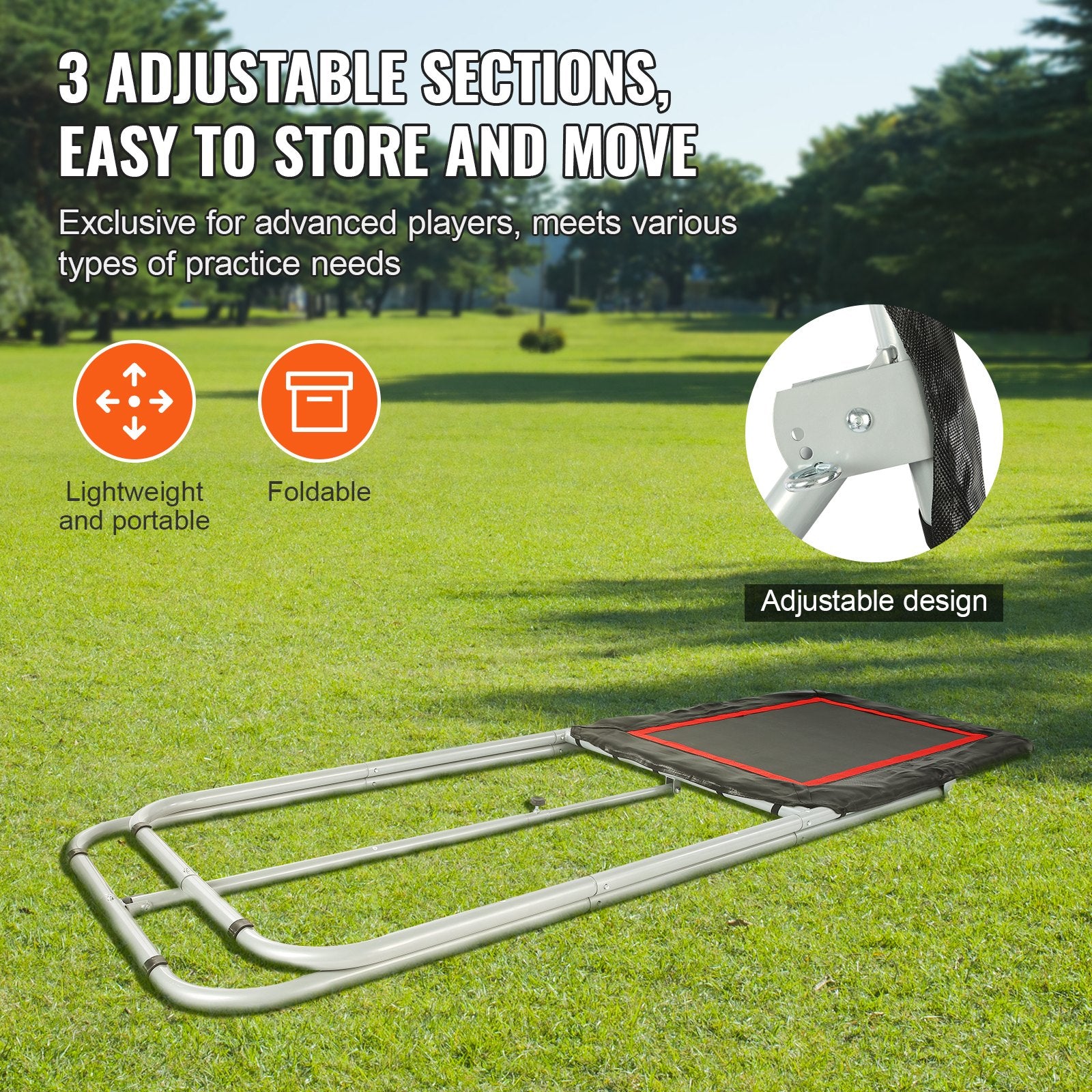 Folding Lacrosse Rebounder 3x4 Ft Adjustable Volleyball Baseball Softball Training Net Black