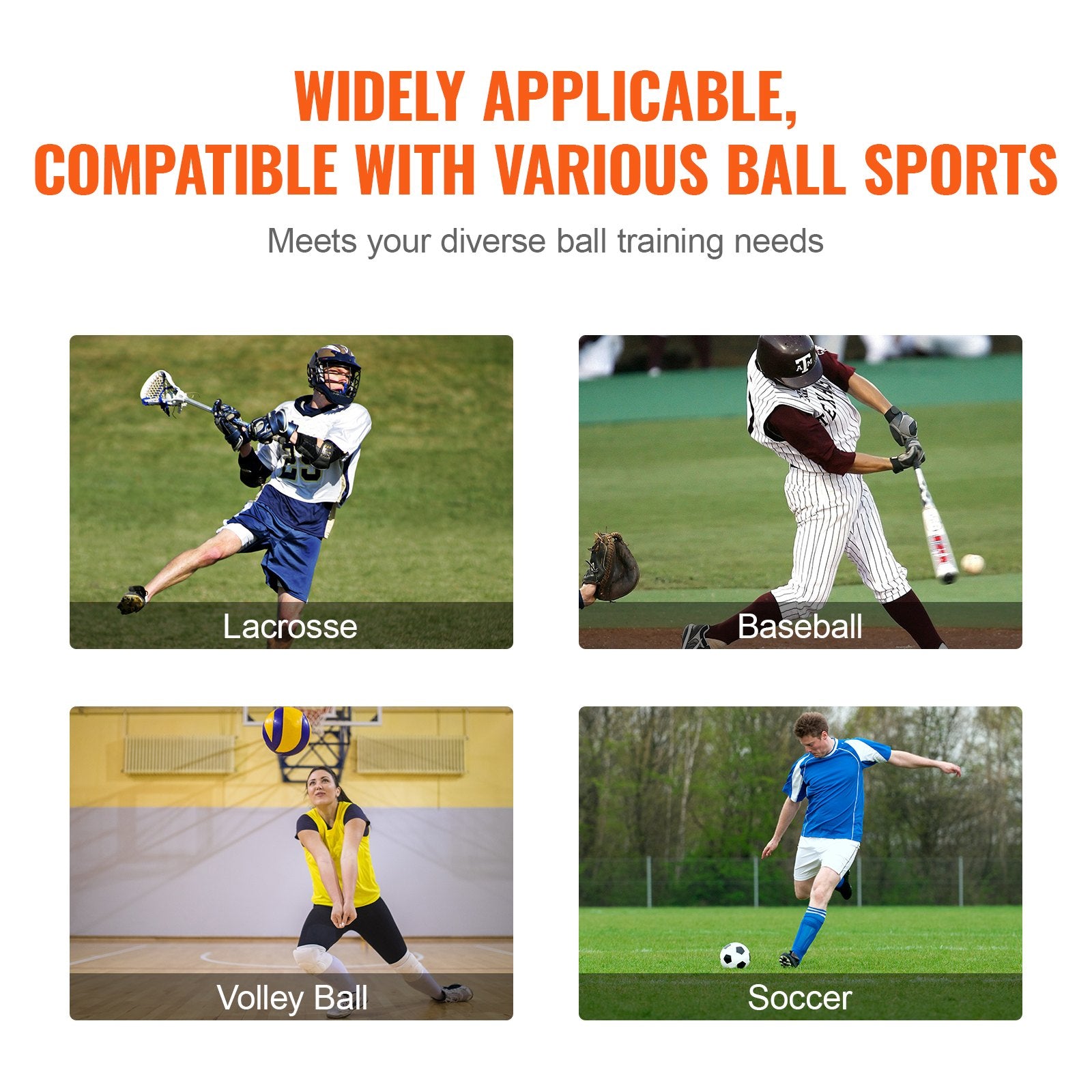 Folding Lacrosse Rebounder 3x4 Ft Adjustable Volleyball Baseball Softball Training Net Black