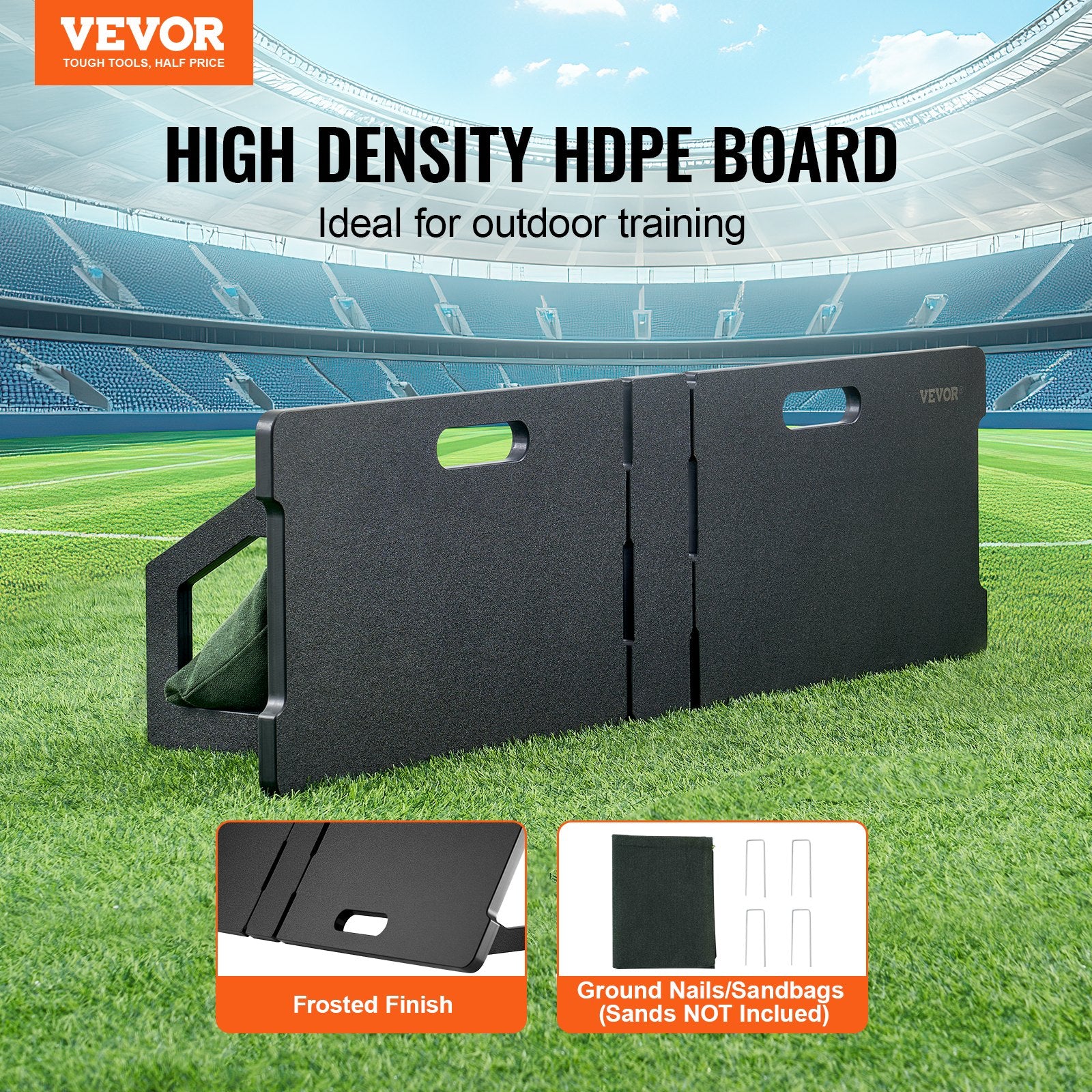 Soccer Rebounder Board 45"x13" Foldable HDPE Kickback