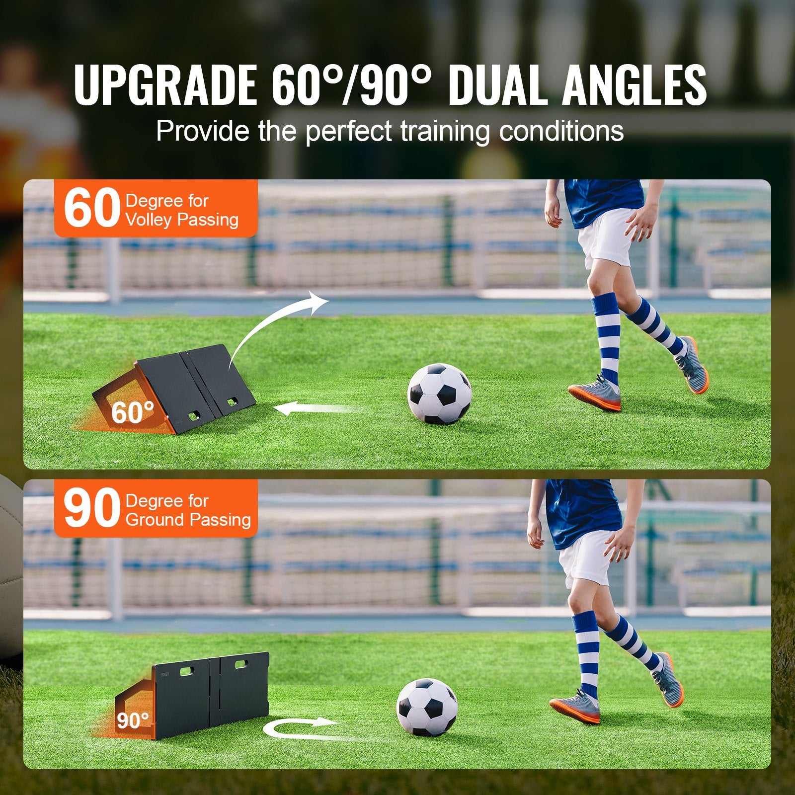 Soccer Rebounder Board 45"x13" Foldable HDPE Kickback