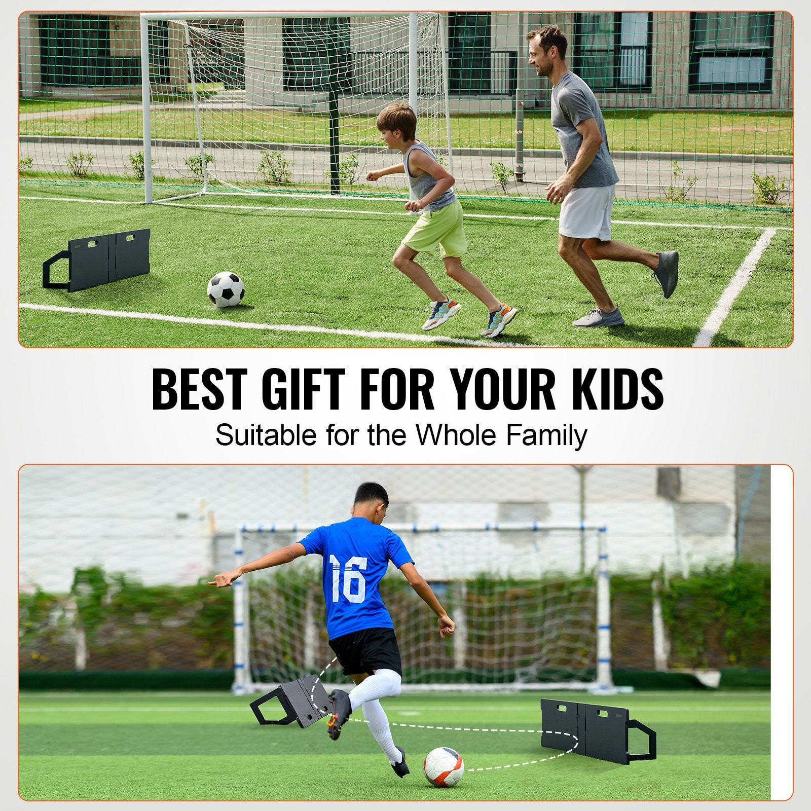Soccer Rebounder Board 45"x13" Foldable HDPE Kickback