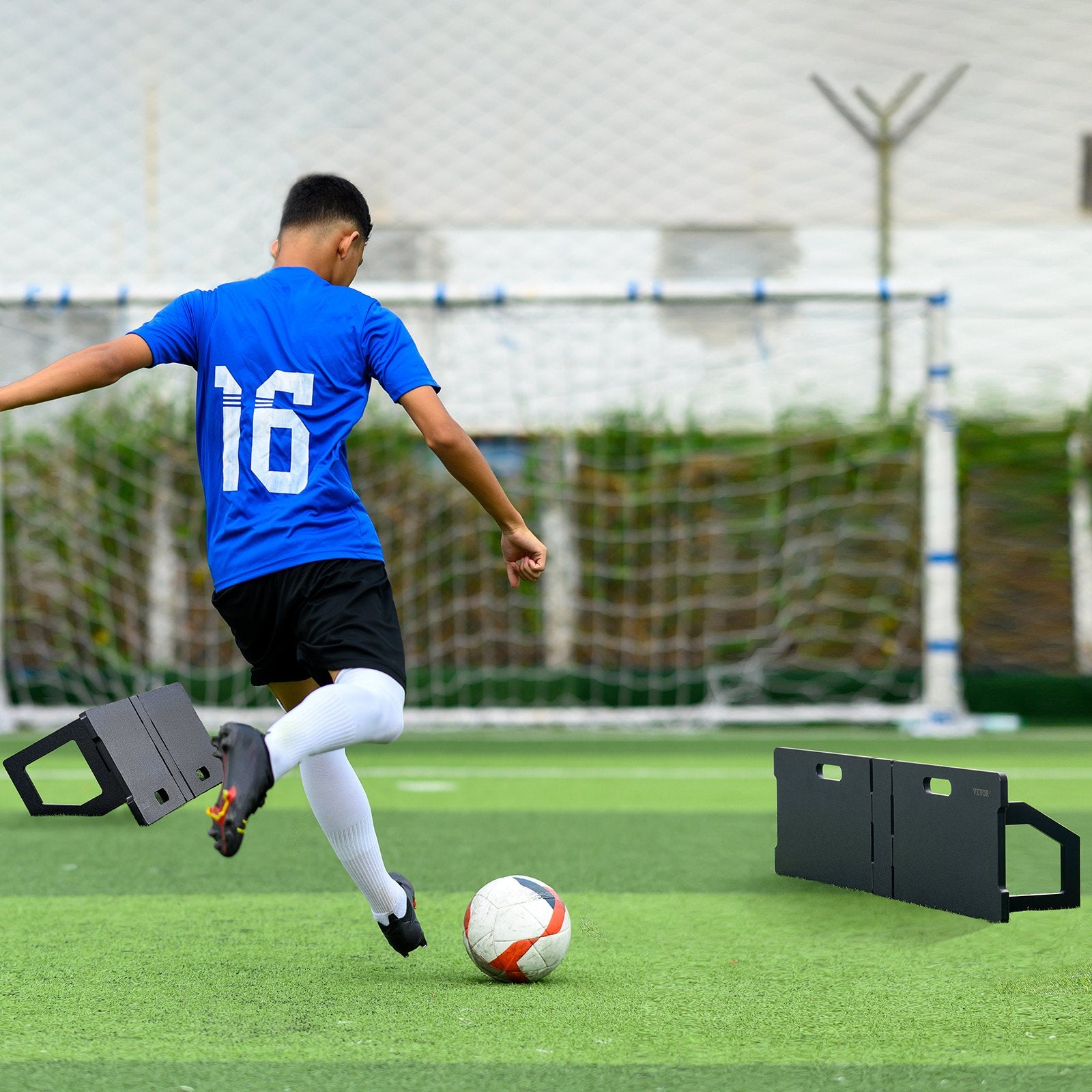 Soccer Rebounder Board 45"x13" Foldable HDPE Kickback