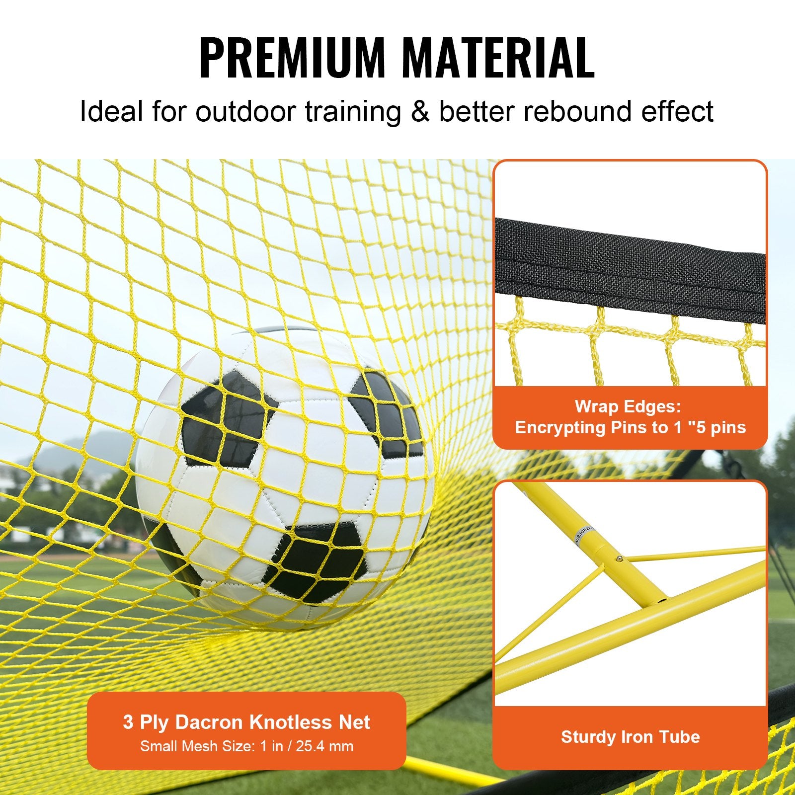 Soccer Trainer 2-in-1 Portable Rebounder Net Iron Wall Bag Practice Training