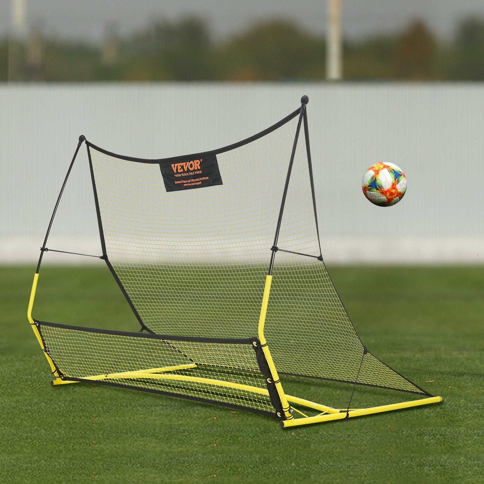Soccer Trainer 2-in-1 Portable Rebounder Net Iron Wall Bag Practice Training