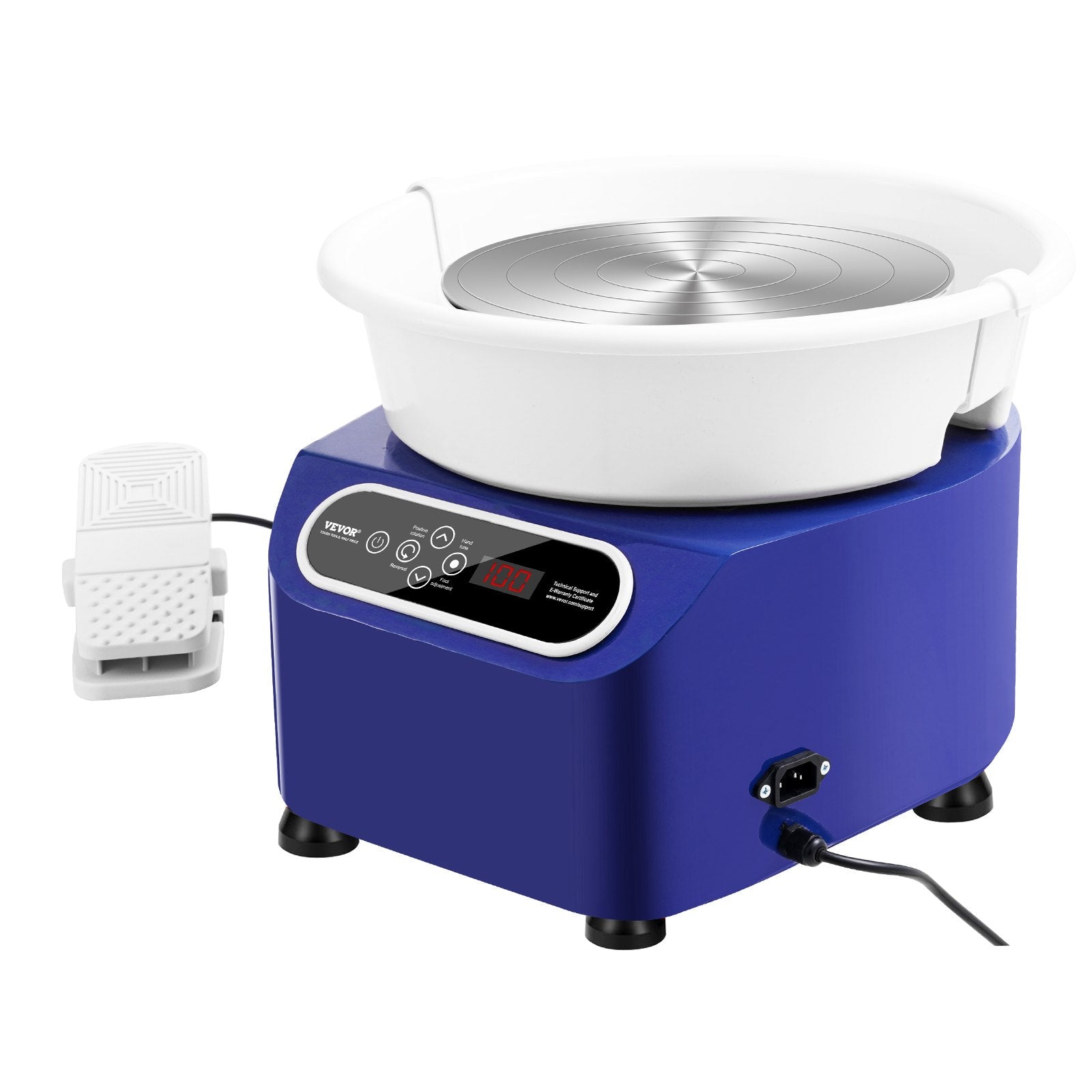 Pottery Wheel 10 Inch 350W Electric, Direct Drive with Foot Pedal LCD, Blue