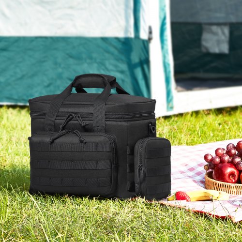 VEVOR 20L Insulated Cooler Bag Lunch Box with Molle Design Multi-Pocket - Black