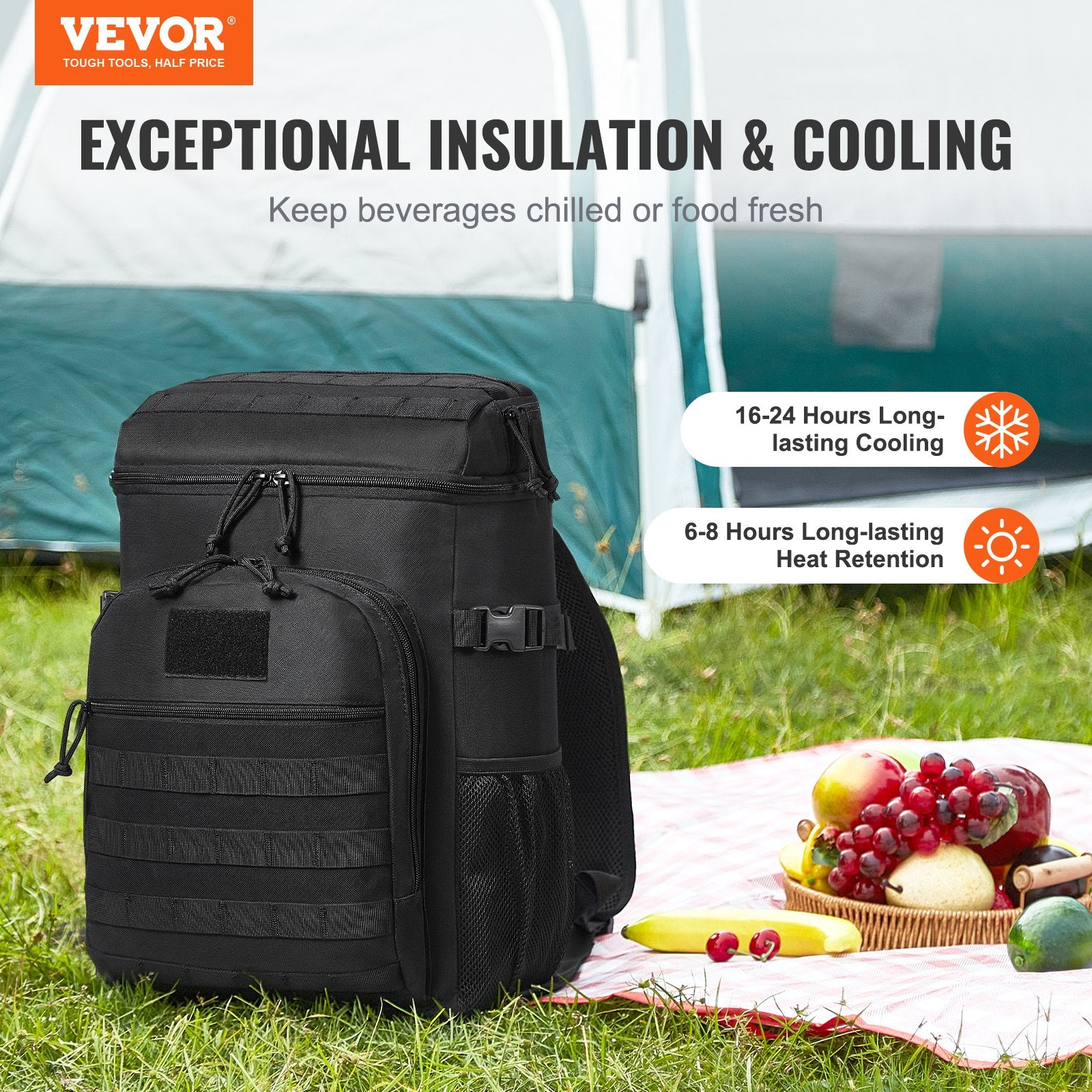 Cooler Bag, 25L Insulated Lunch Bag with Molle Design and Multi-Pocket