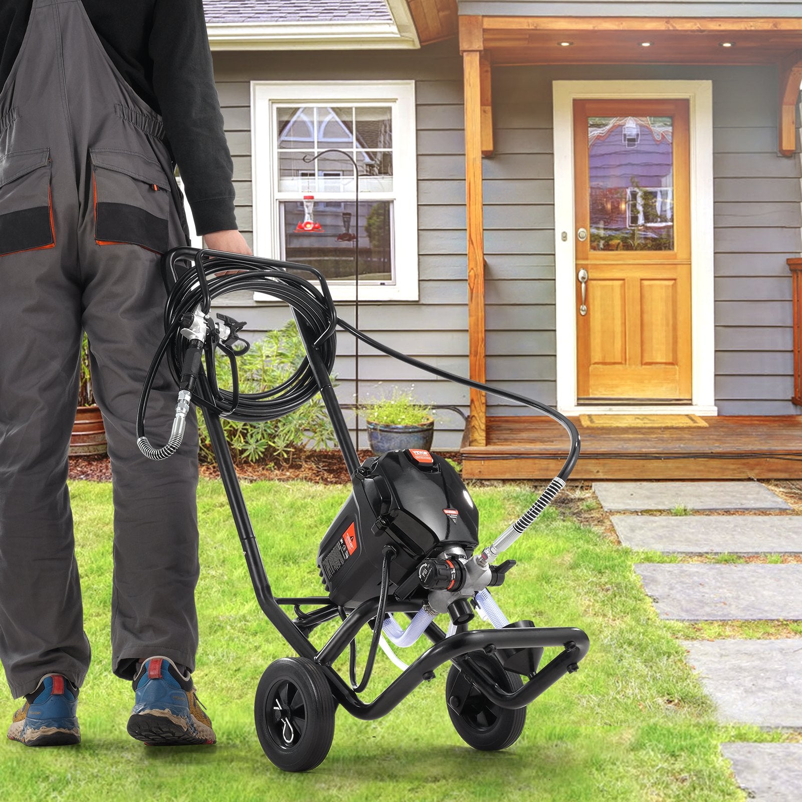 Stand Airless Paint Sprayer 750W 3000PSI Electric with Cart for Home Use