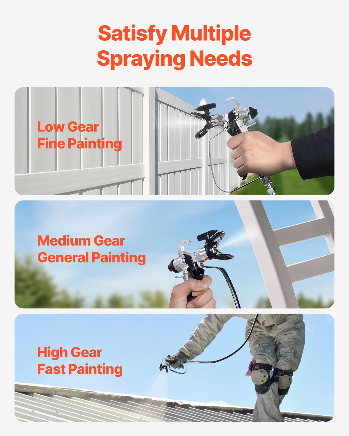 Stand Airless Paint Sprayer 950W 3000PSI Electric with Cart for Home Use