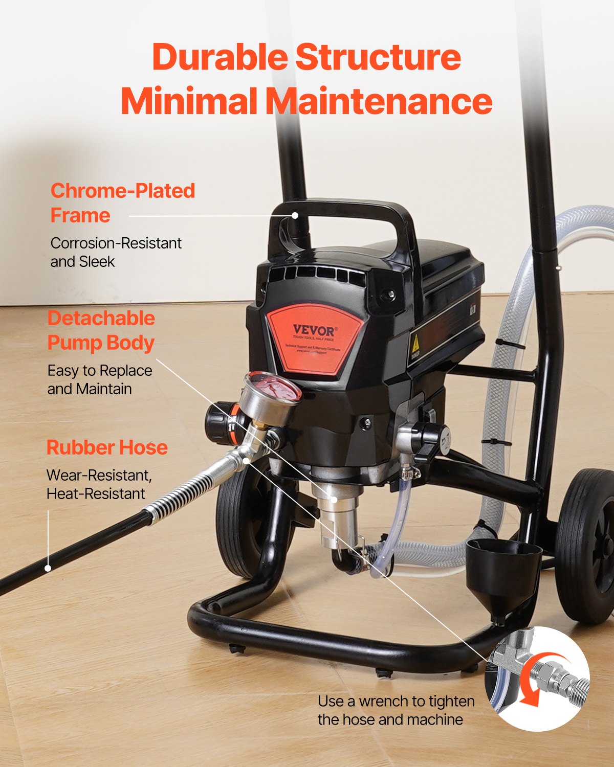 Stand Airless Paint Sprayer 950W 3000PSI Electric with Cart for Home Use