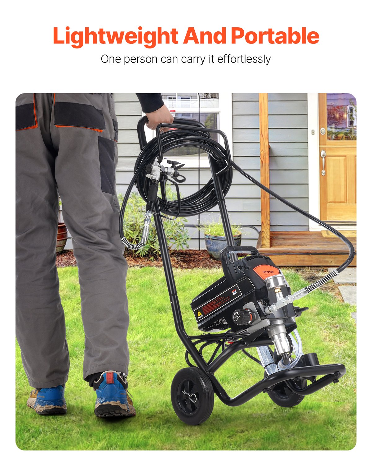 Stand Airless Paint Sprayer 950W 3000PSI Electric with Cart for Home Use