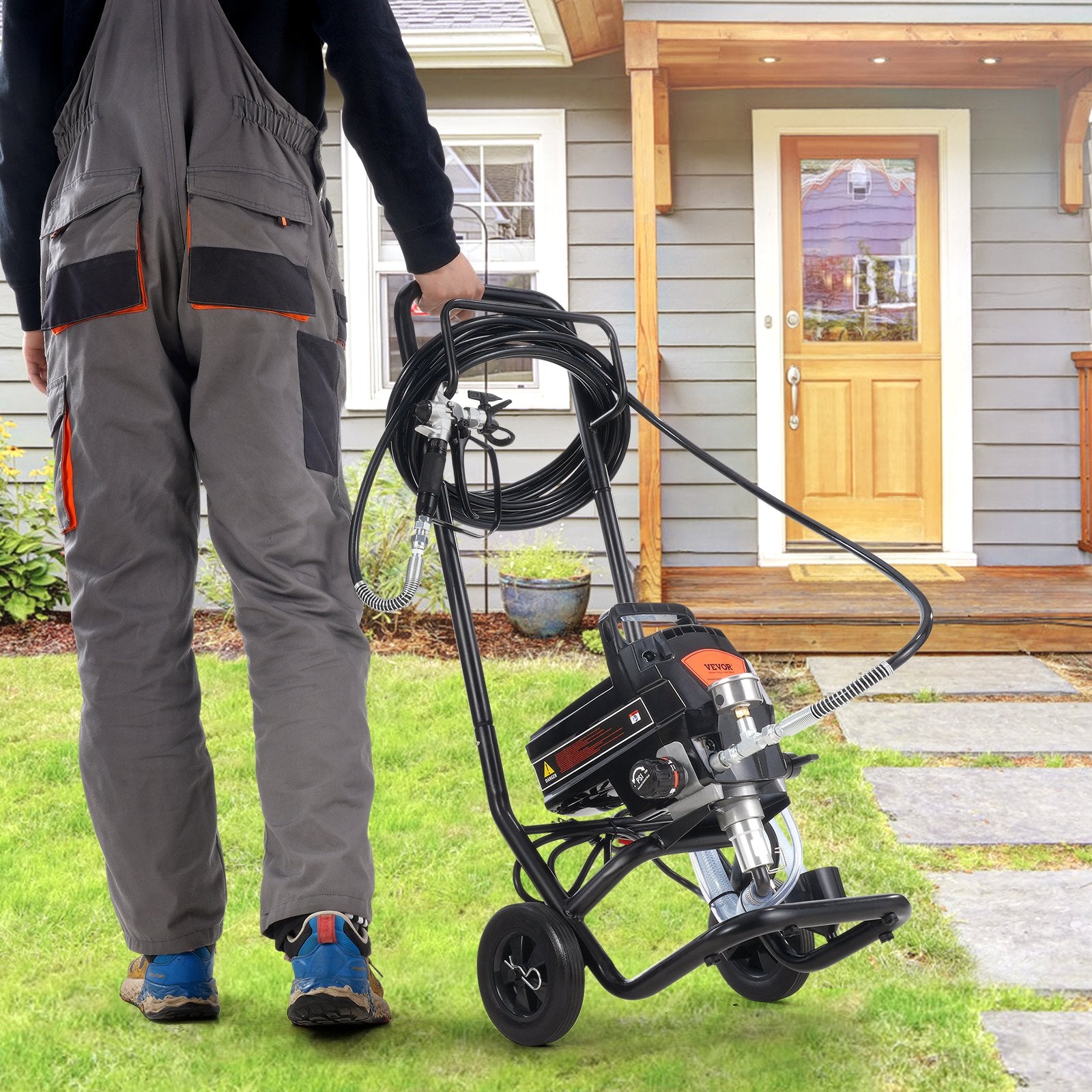 Stand Airless Paint Sprayer 950W 3000PSI Electric with Cart for Home Use