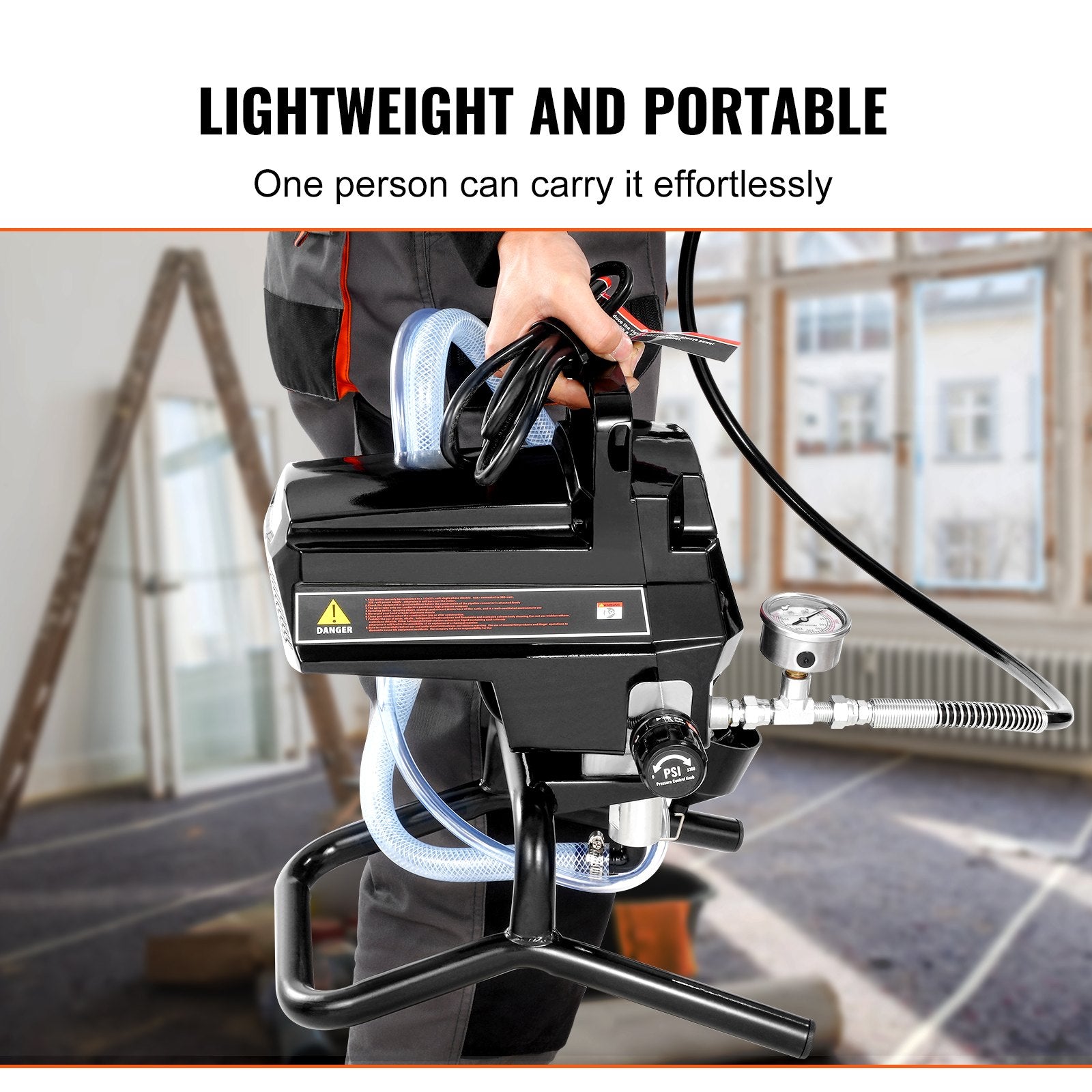 Stand Airless Paint Sprayer 950W 3000PSI High Efficiency Handheld Home Use