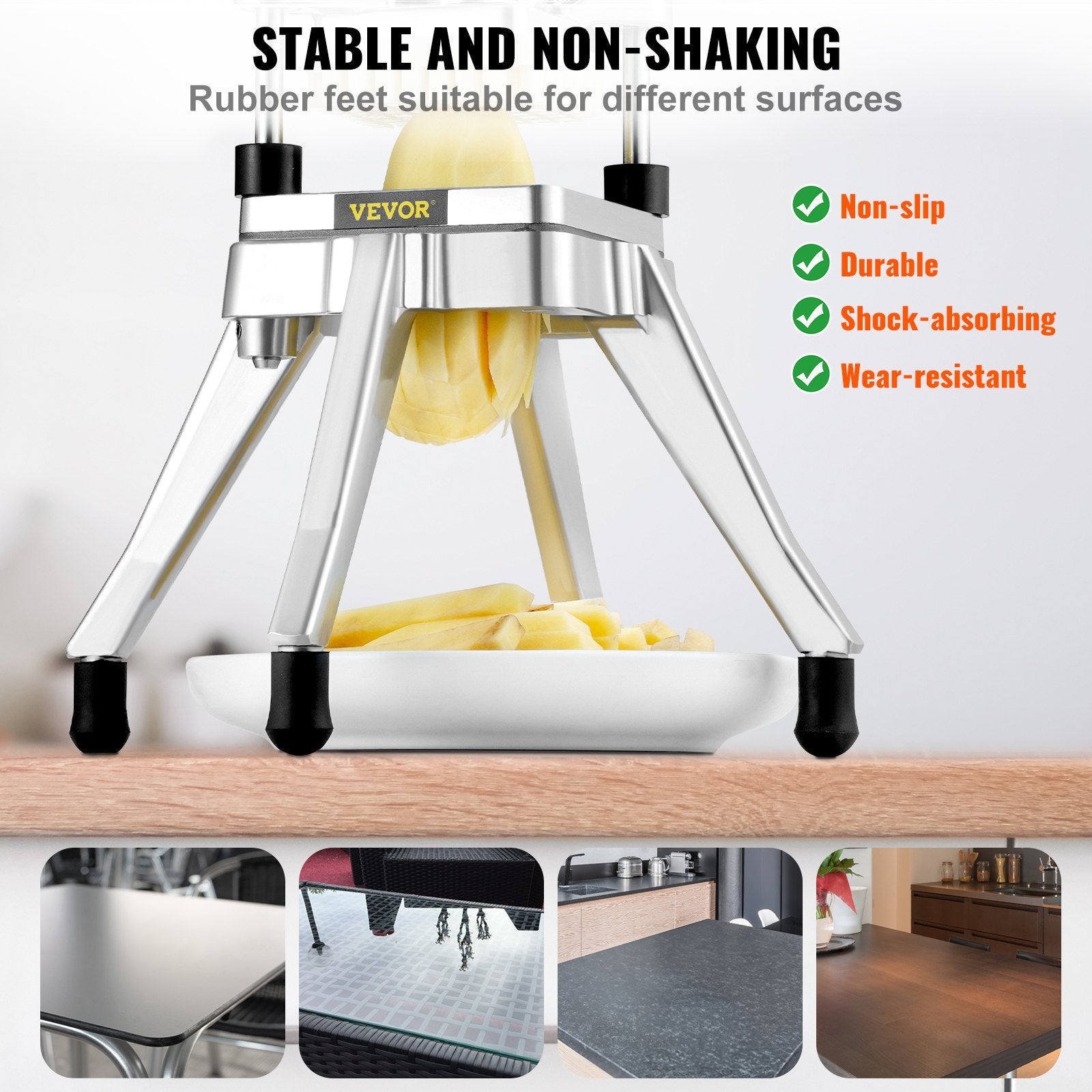 Commercial Vegetable Fruit Chopper 1/4" Blade Heavy-Duty Stainless Steel Cutter
