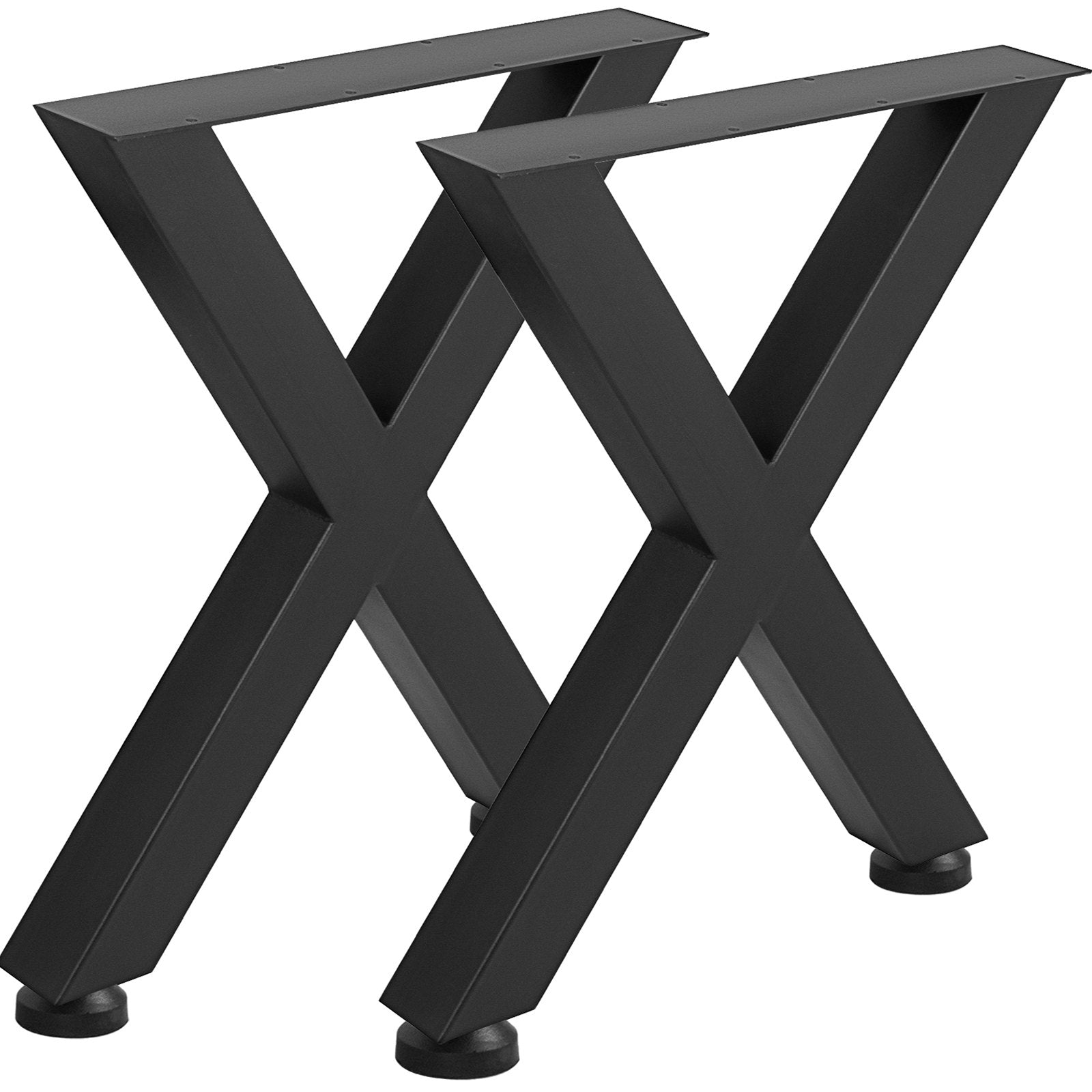 Steel Table Legs Set of 2, 16x15x3.1 Inch Black Heavy Duty X Frame Dining Legs
