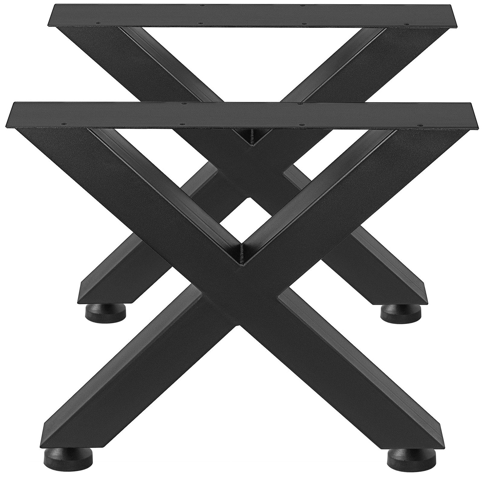 Steel Table Legs Set of 2, 16x15x3.1 Inch Black Heavy Duty X Frame Dining Legs
