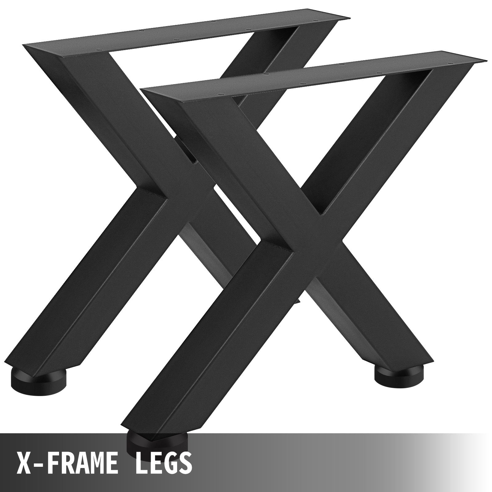 Steel Table Legs Set of 2, 16x15x3.1 Inch Black Heavy Duty X Frame Dining Legs