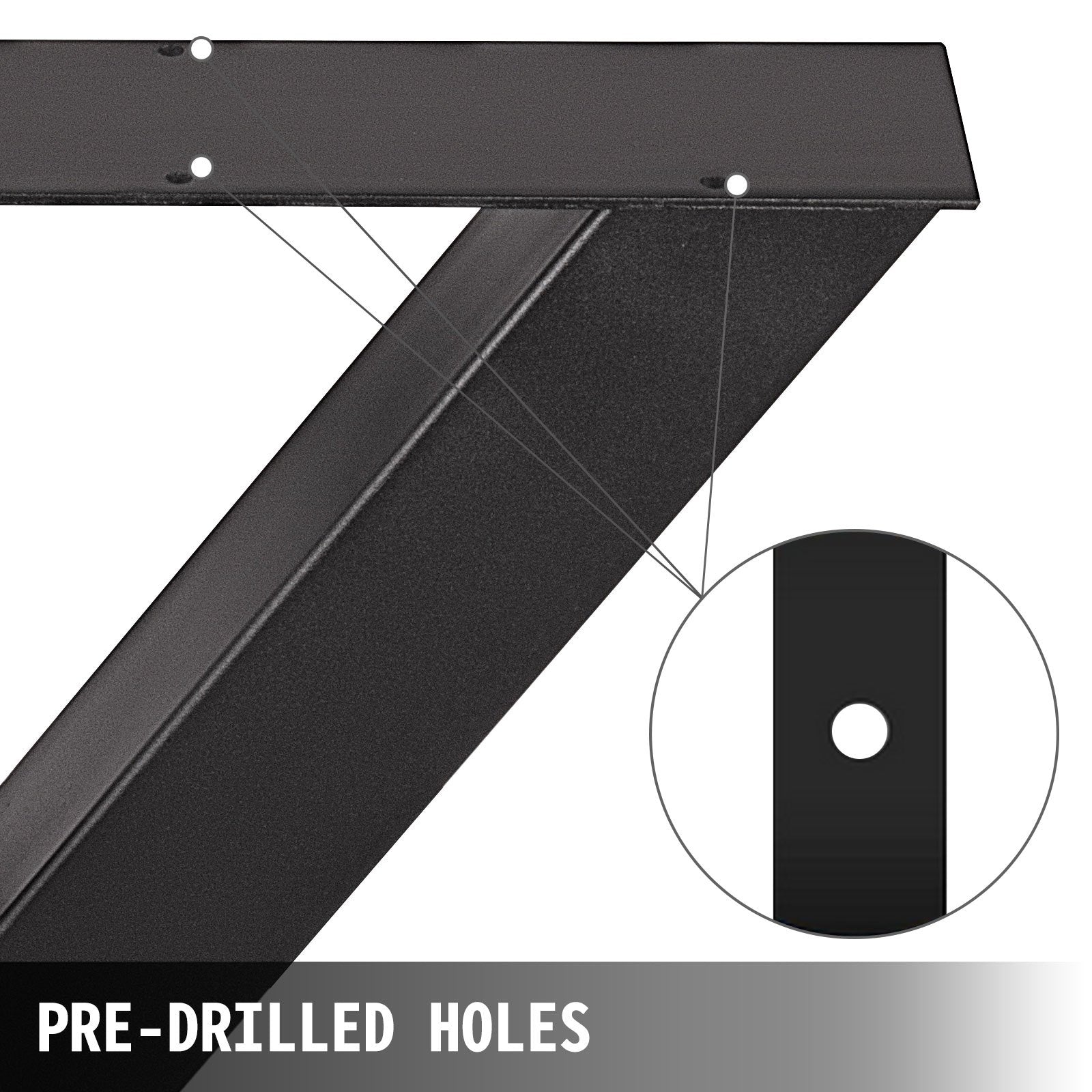Steel Table Legs Set of 2 72x79cm Heavy Duty 7.9cm Square X-Frame Industrial