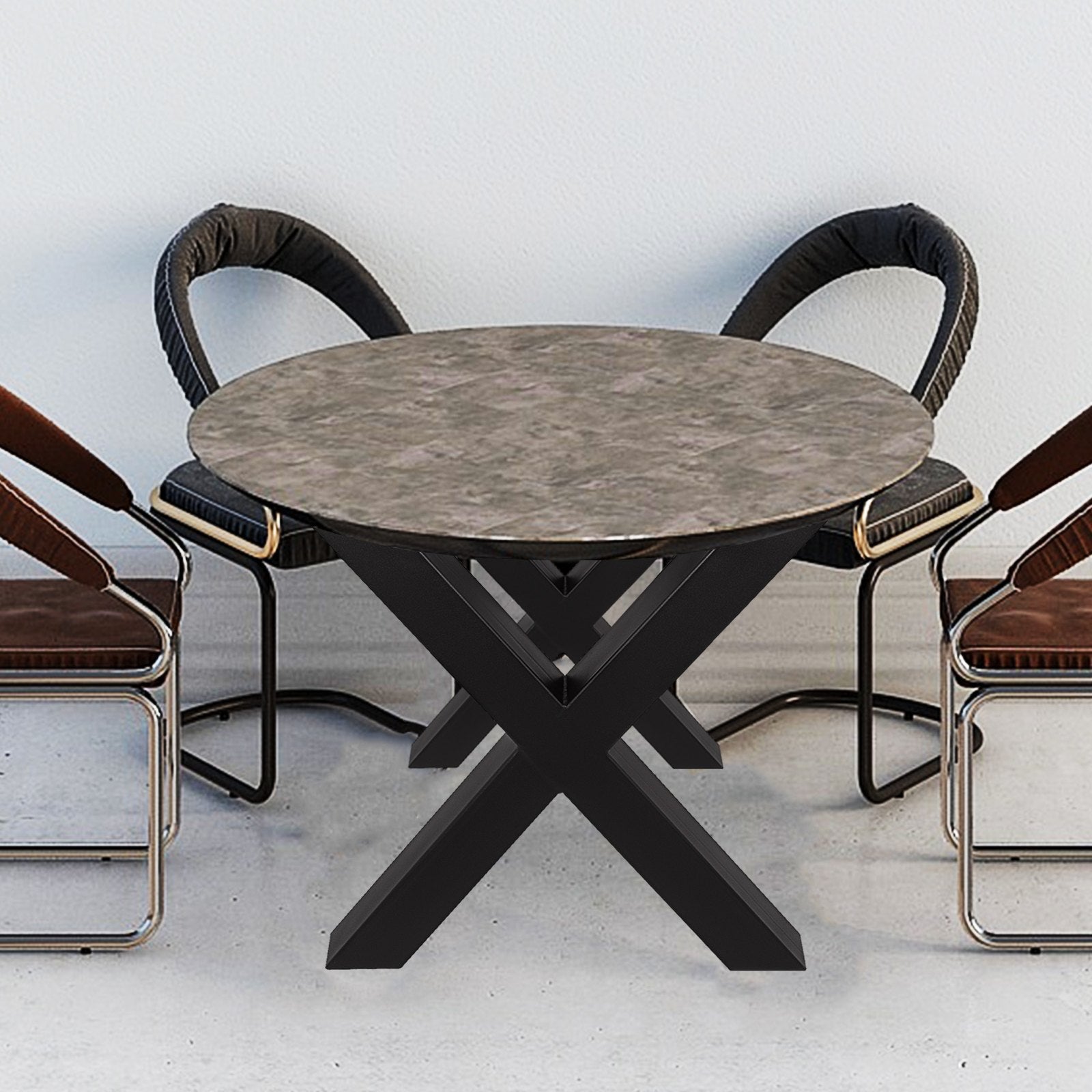 Steel Table Legs Set of 2 72x79cm Heavy Duty 7.9cm Square X-Frame Industrial