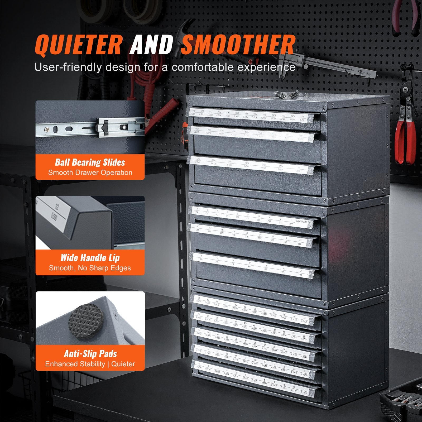 3 Drawer End Mill Dispenser Cabinet 29 Compartment Steel Organizer