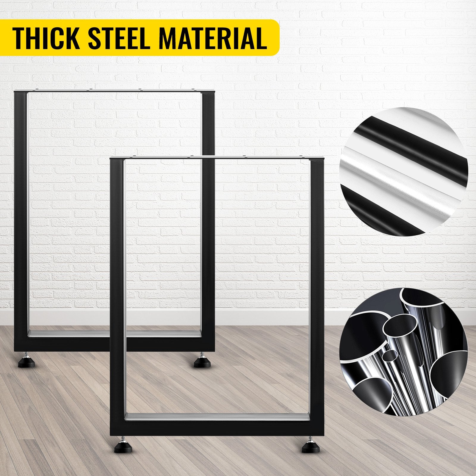 Metal Table Legs Set of 2 28x23 Steel Dining Office Computer Desk Bench Legs