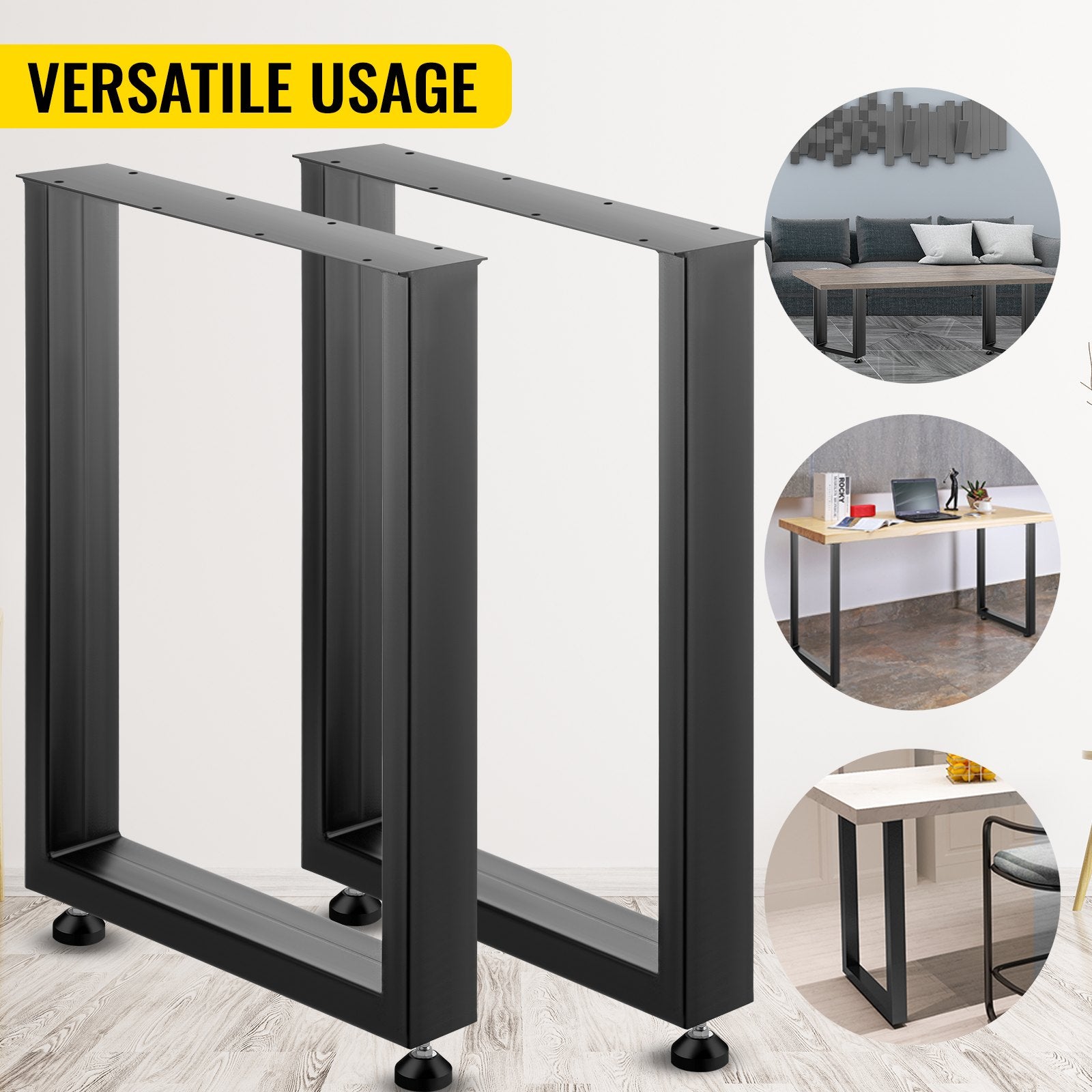 Metal Table Legs Set of 2 28x23 Steel Dining Office Computer Desk Bench Legs