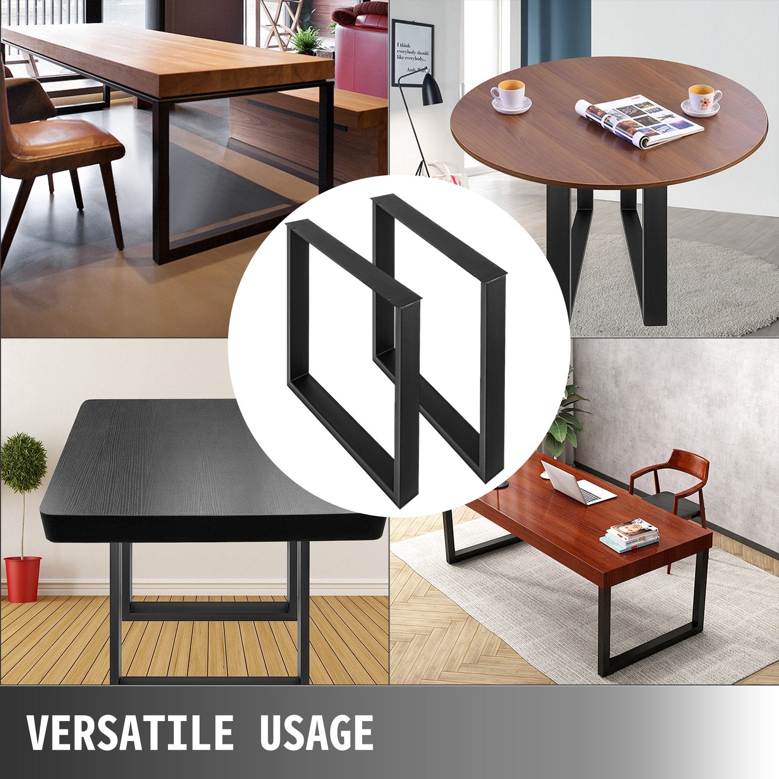 Metal Table Legs Set of 2 35x28 Steel Dining Office Computer Desk Bench Legs