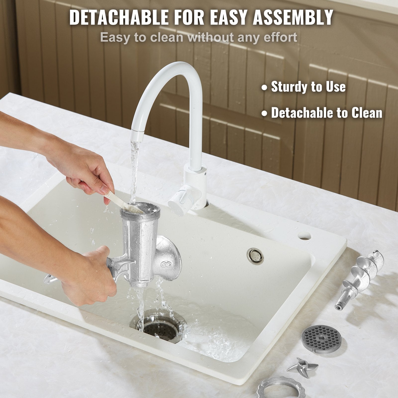 Manual Meat Grinder Heavy Duty Cast Iron with Steel Table Clamp