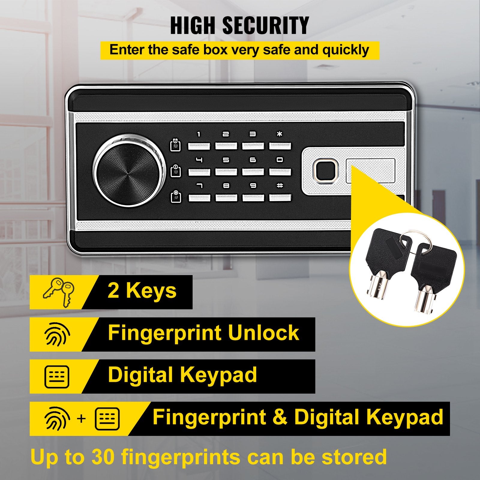 Safe Box Lock 2.1 Cubic Feet Digital Security Safe for Home and Office