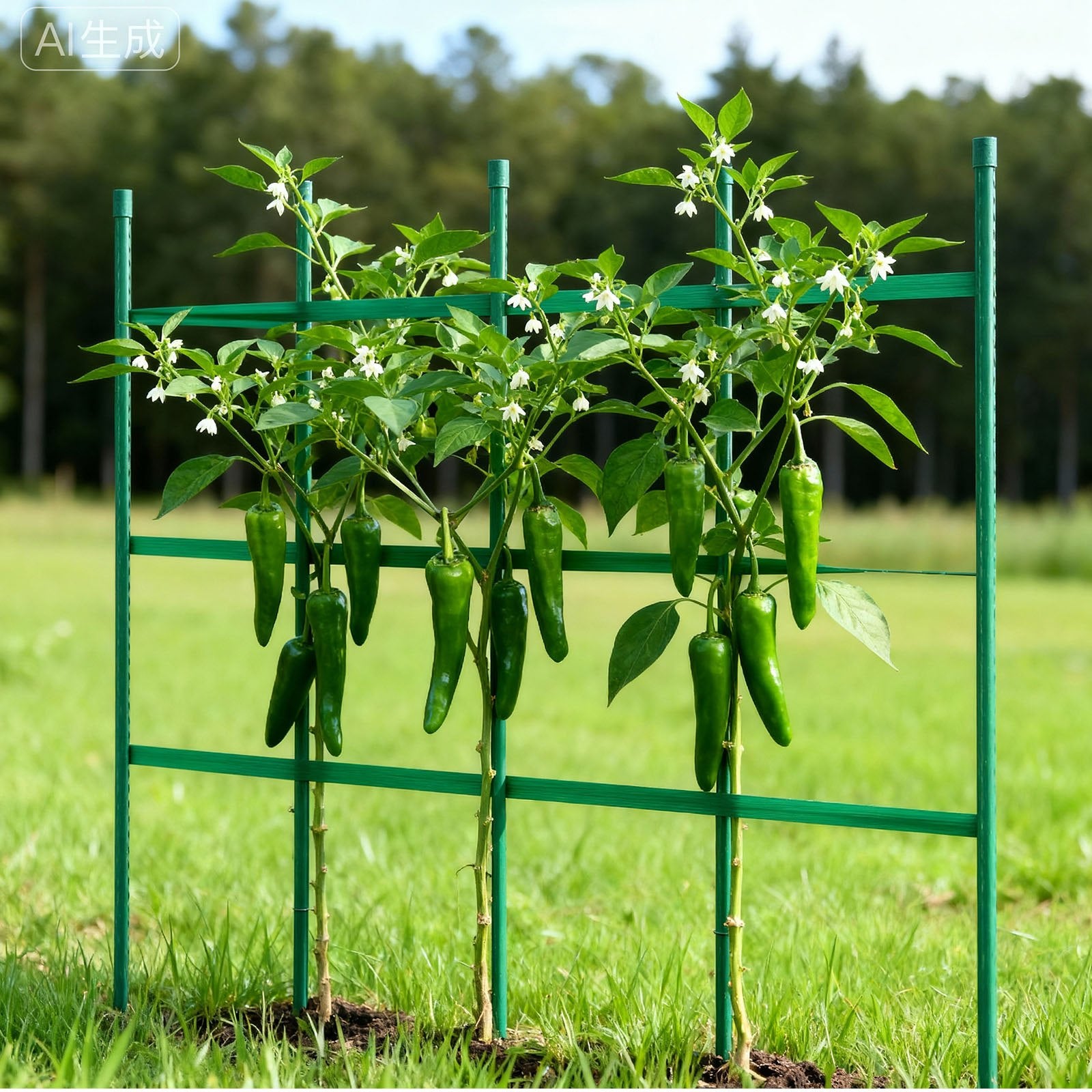 Garden Stakes 50 Pack 1170mm Plastic-Coated Metal Tomato Stakes Pointed Ends