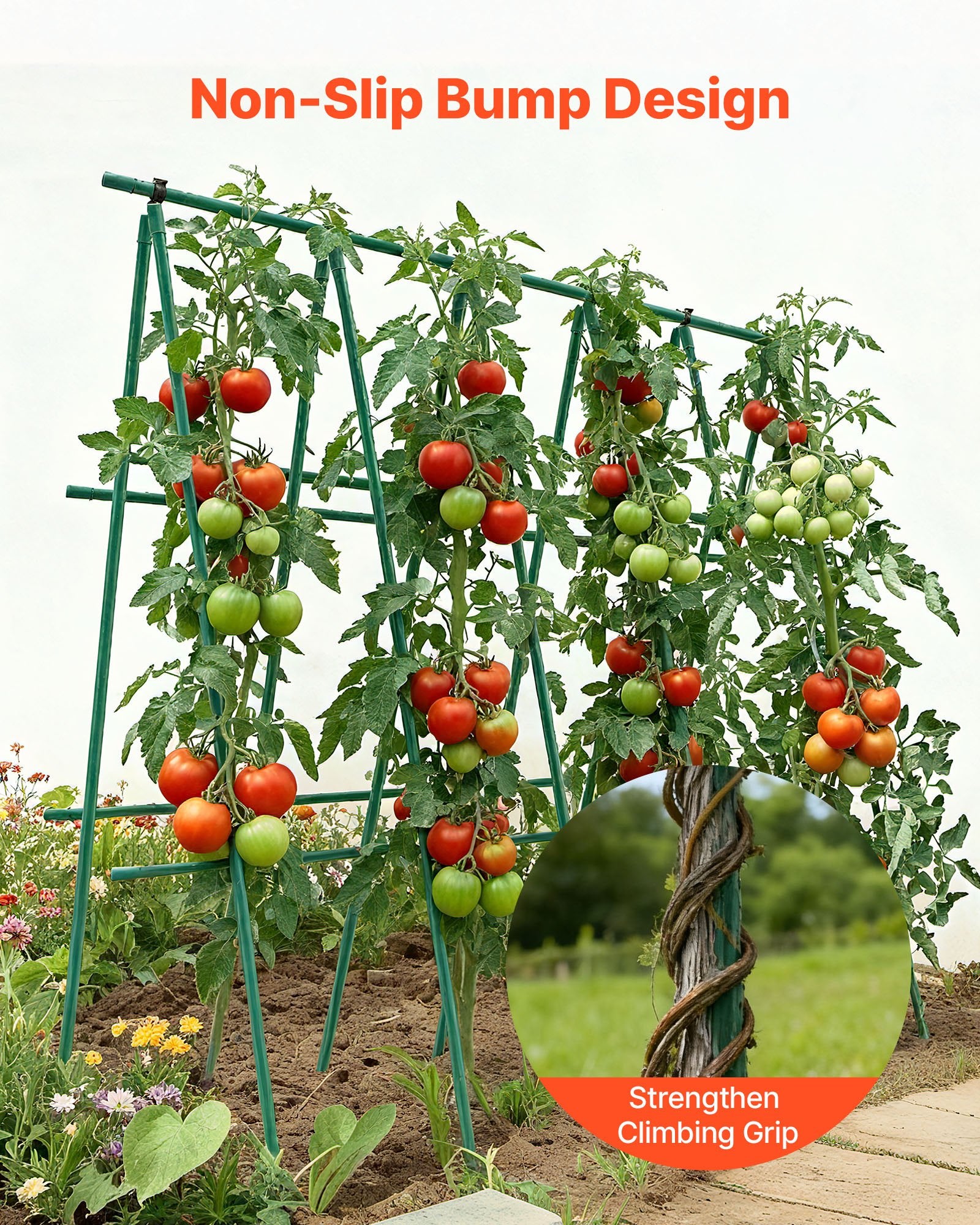 Garden Stakes 25 Pack 1800mm Plastic-Coated Metal Tomato Stakes Pointed Ends