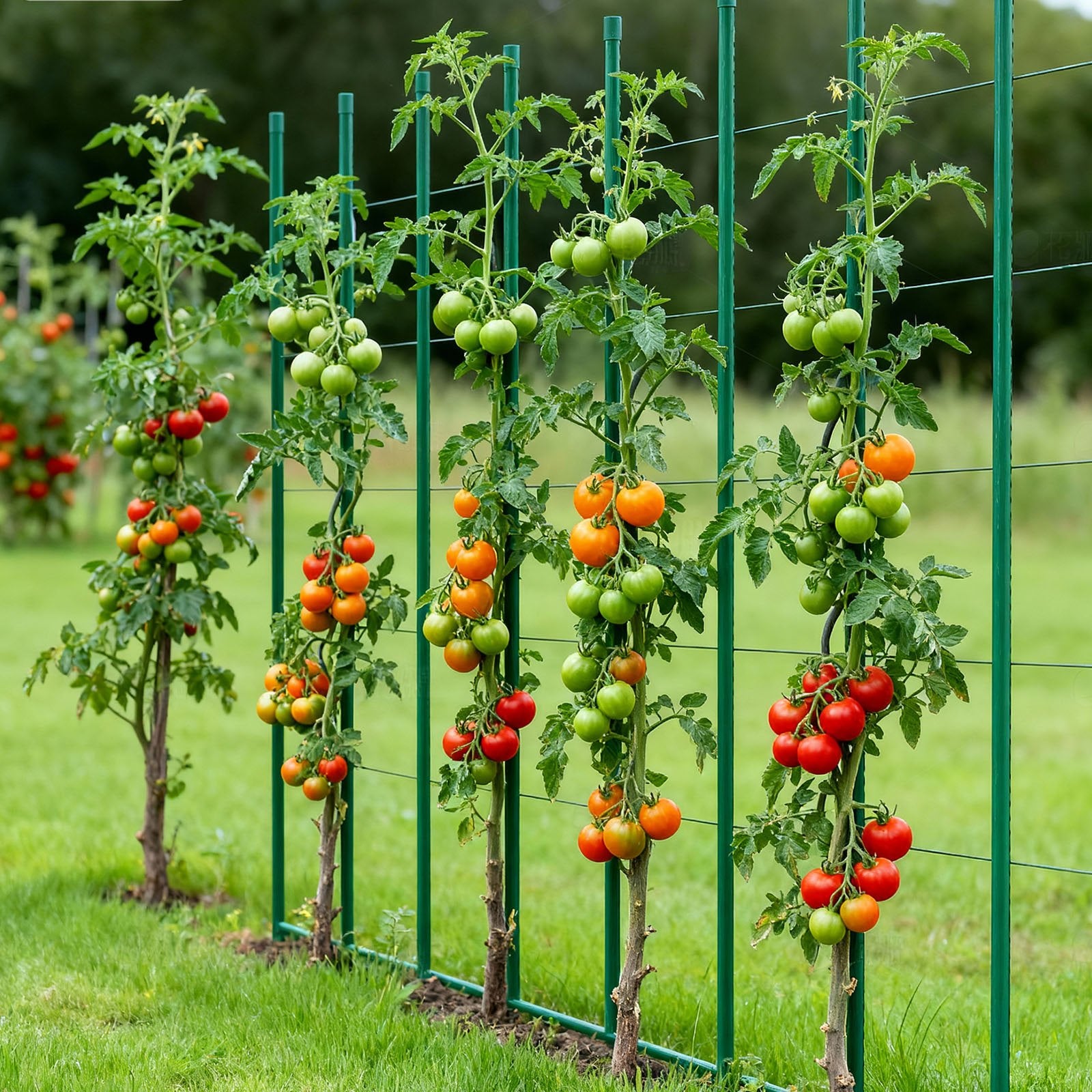 Garden Stakes 25 Pack 1800mm Plastic-Coated Metal Tomato Stakes Pointed Ends