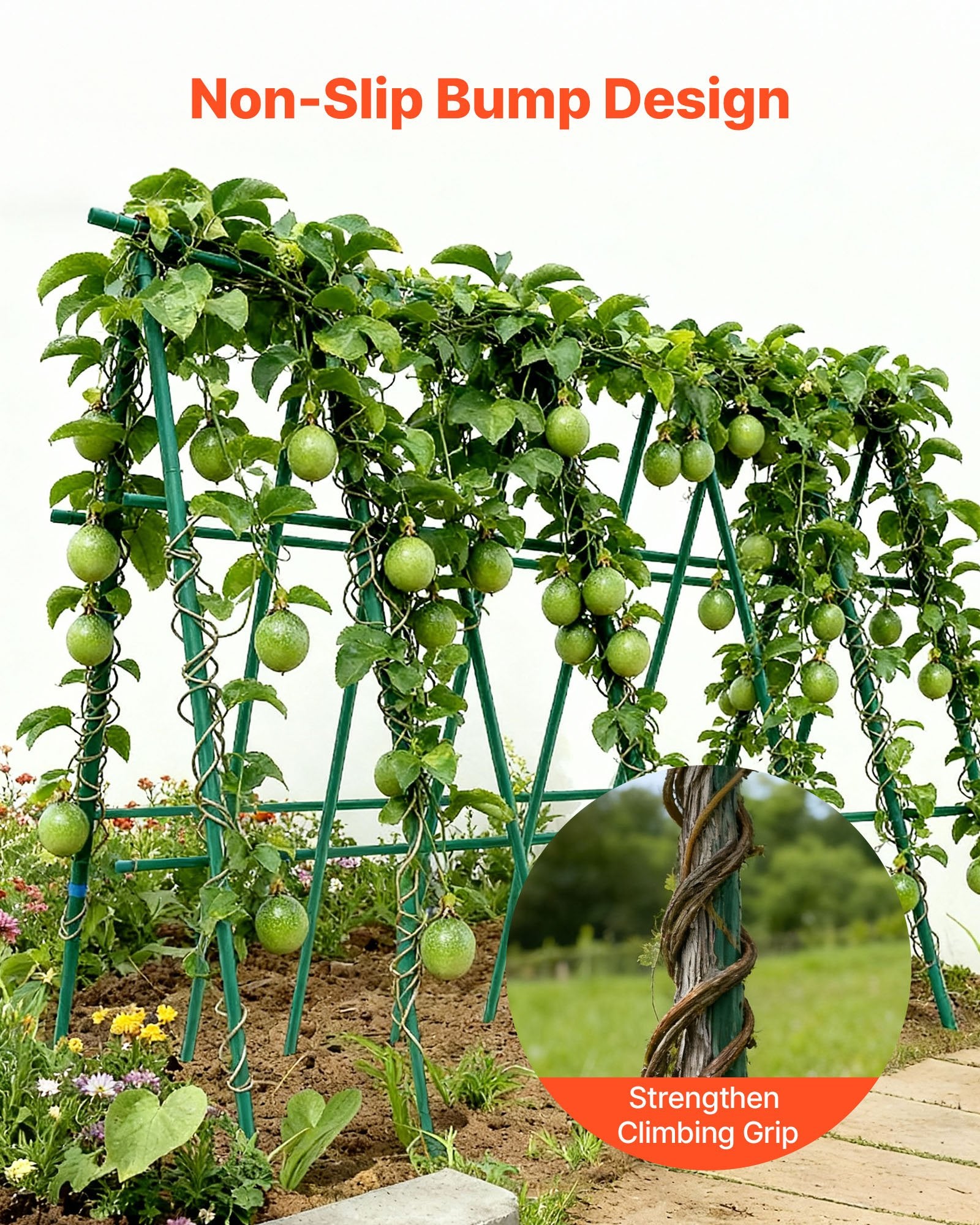 Garden Stakes 25 Pack 2100mm Plastic-Coated Metal Tomato Stakes Pointed Ends