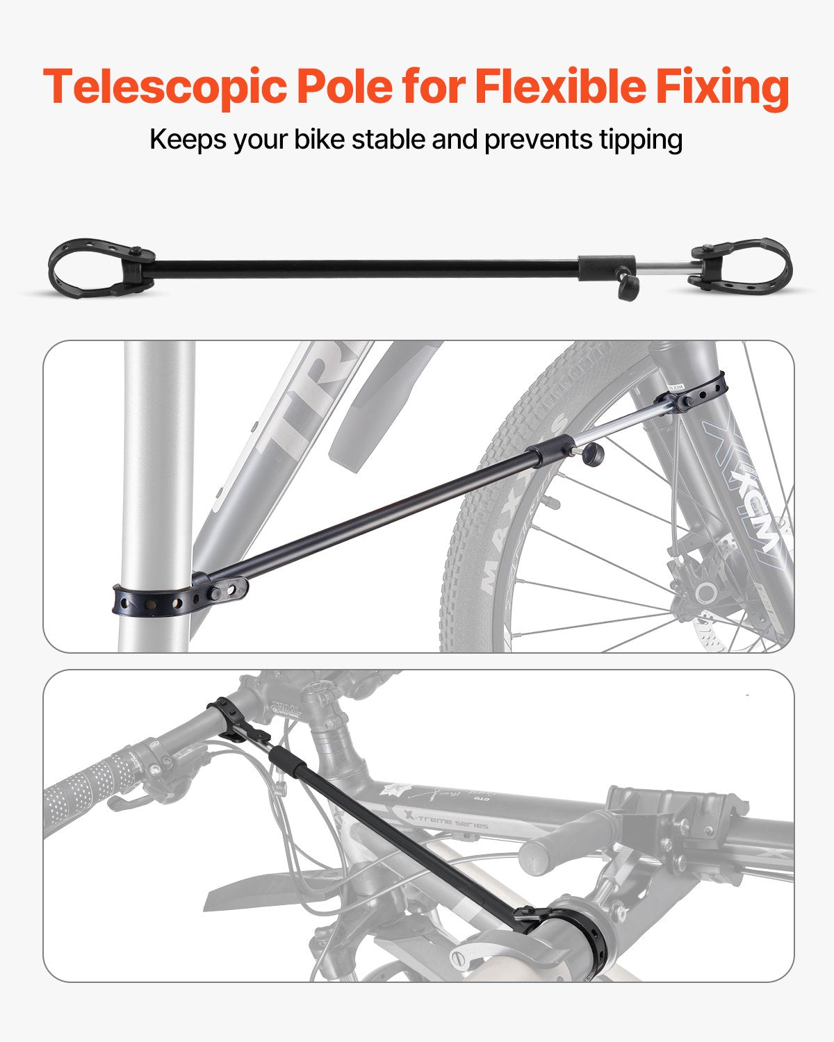 Bike Repair Stand 49.9kg 1025-1510mm Adjustable Foldable with Tool Tray