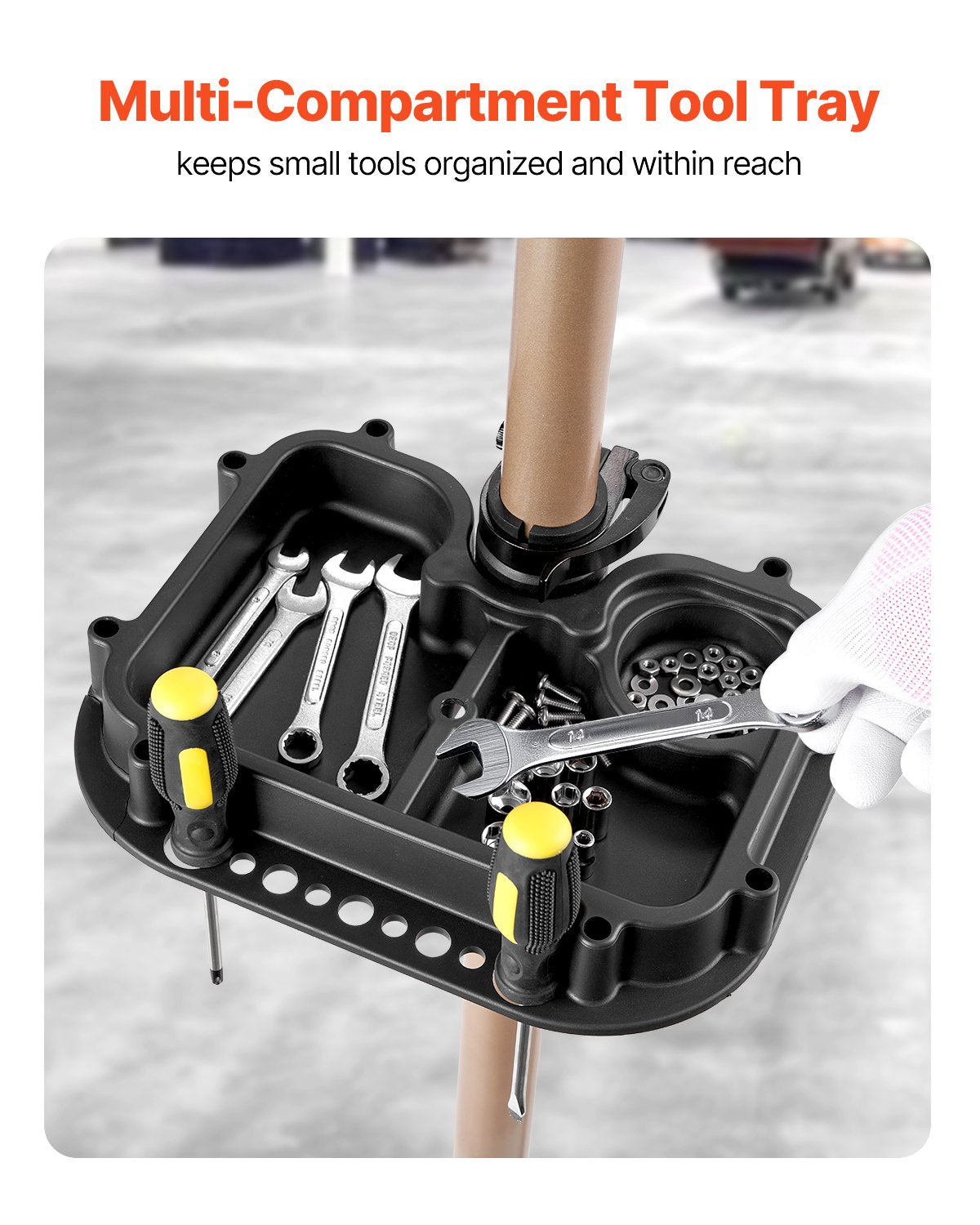 Bike Repair Stand 49.9kg 1025-1510mm Adjustable Foldable with Tool Tray