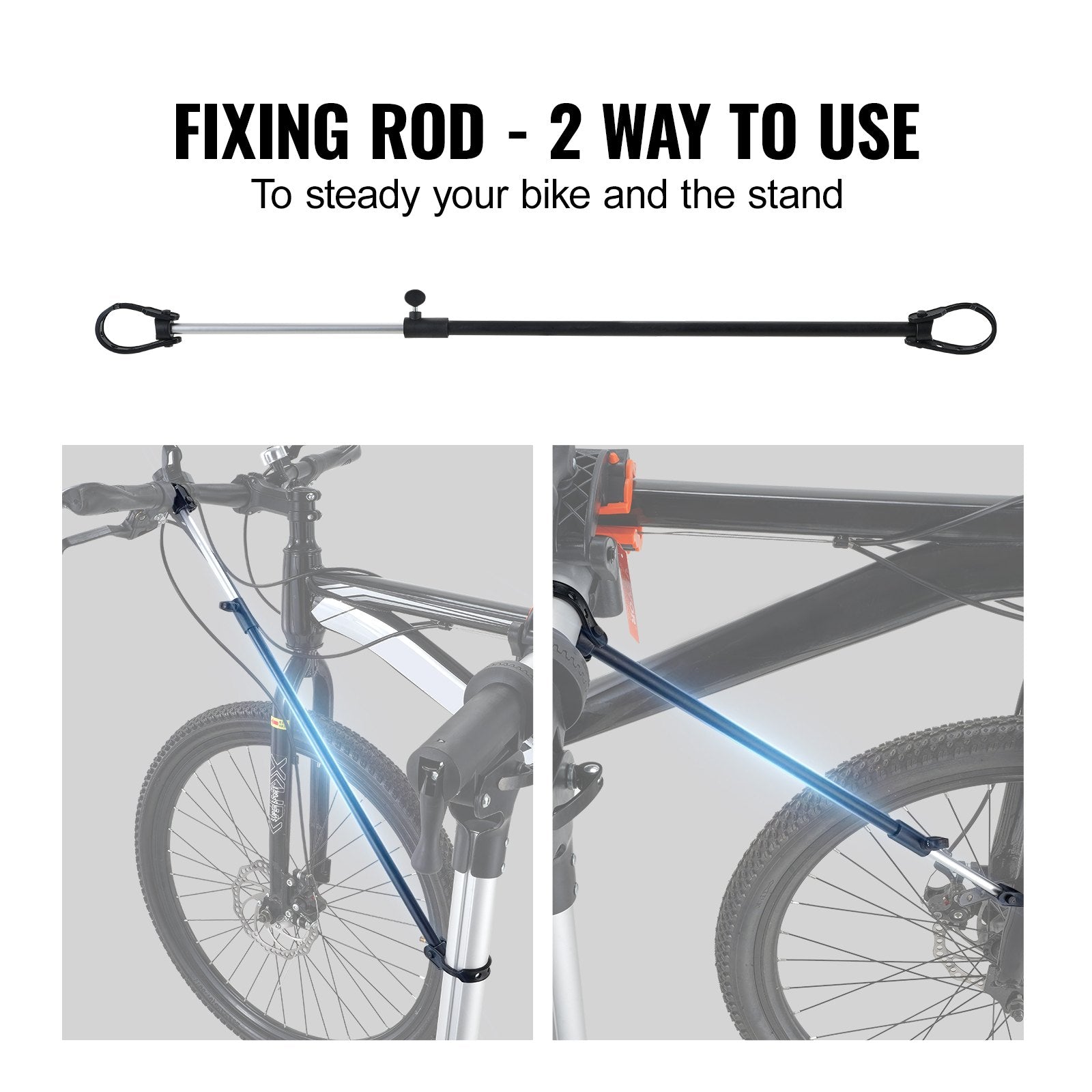 Bike Repair Stand 66lbs Heavy-Duty Aluminum Adjustable Foldable with Tool Tray