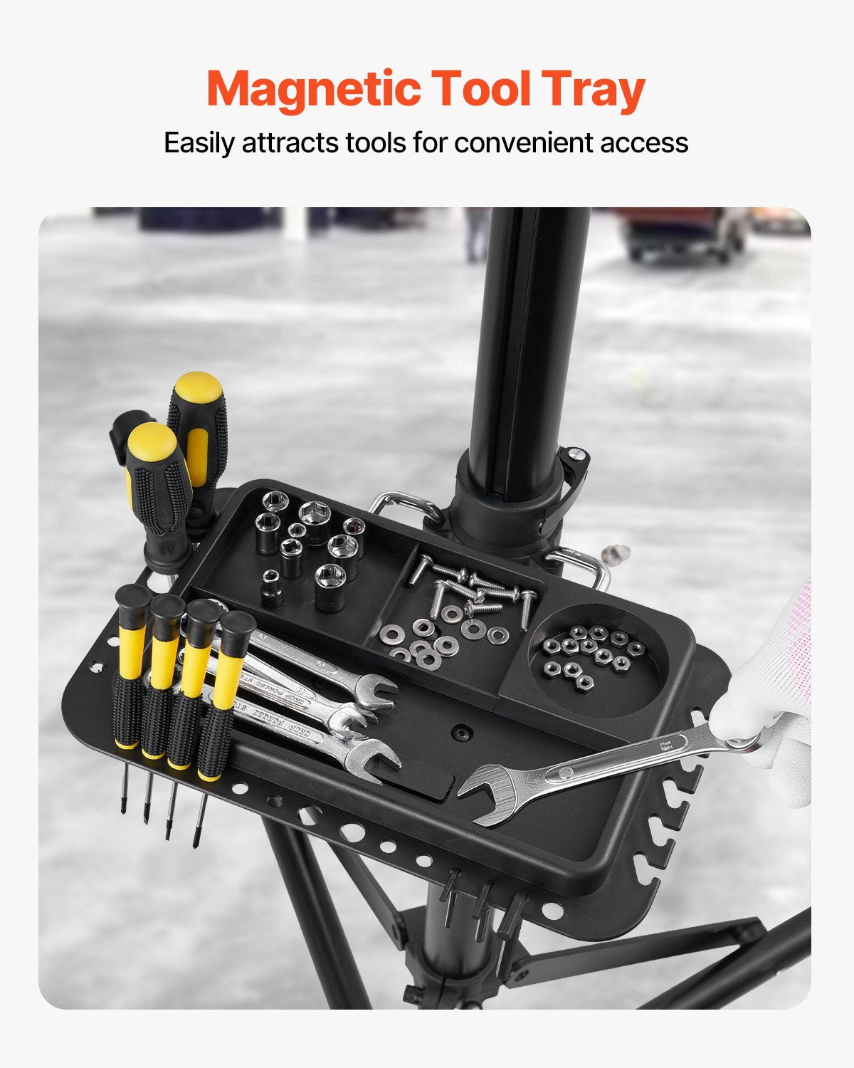 Bike Repair Stand 38.56kg 1035-1630mm Adjustable Foldable Magnetic Tool Tray