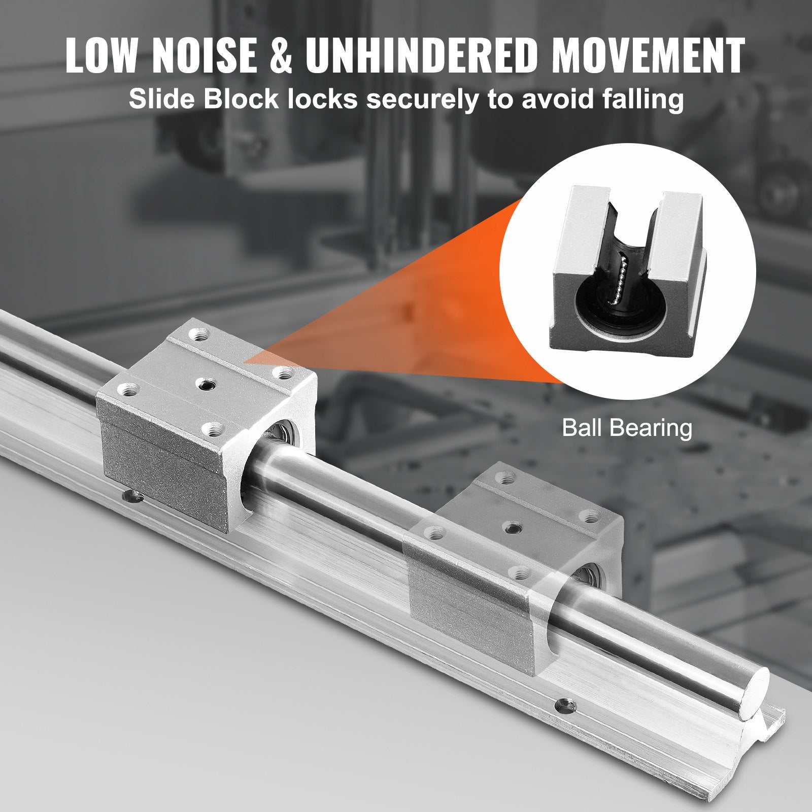 SBR16 1000mm Linear Guide Rail Set with 4 SBR16UU Slide Blocks for CNC Projects