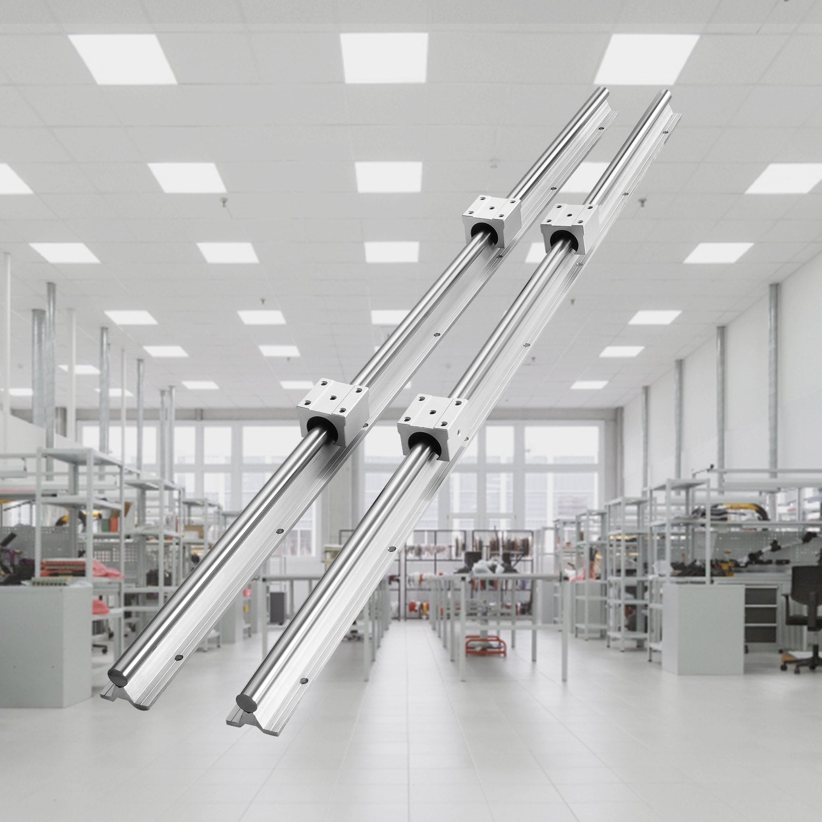 SBR16 1000mm Linear Guide Rail Set with 4 SBR16UU Slide Blocks for CNC Projects