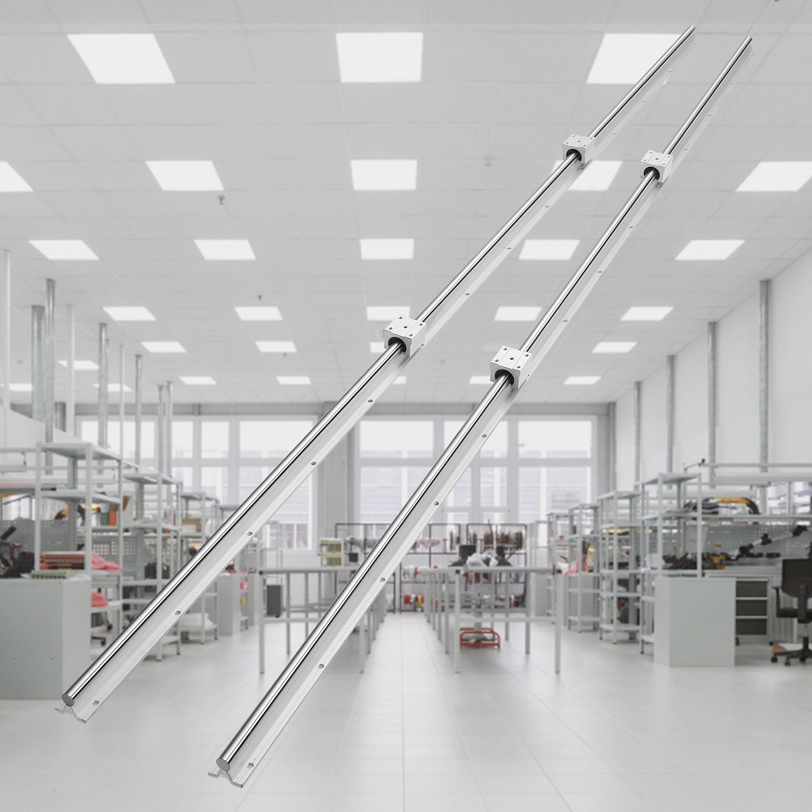 Linear Guide Rail Set SBR20 2200mm 2 Rails 4 SBR20UU Slide Blocks CNC