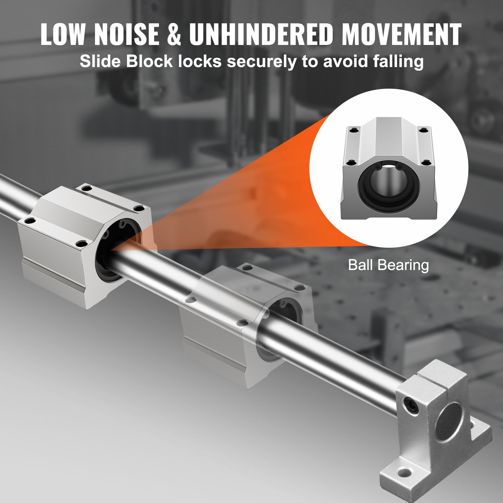 SFC20 Linear Guide Rail Set 1200mm with 4 SC20 Blocks and Rail Supports