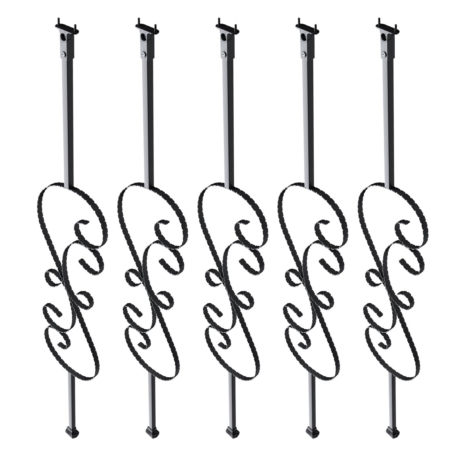 44" Metal Stair Balusters 1/2" Galvanized Steel S-Shape Spindles 5 Pack, Black