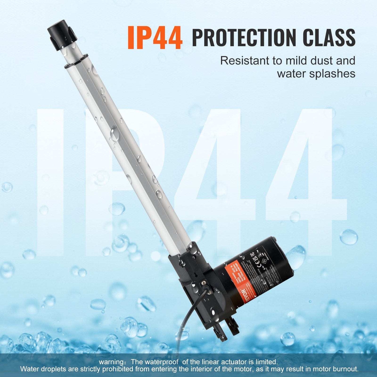 Linear Actuator 12V 12" 1320lbs/6000N 0.19"/s with Mounting Bracket IP44
